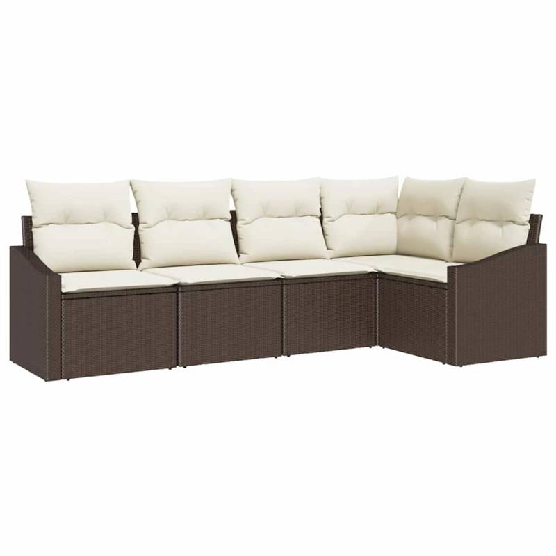 vidaXL Garten-Sofa-Set 5-Tlg Braun Poly Rattan 3346718 vidaXL Garten-Sofa-Set 5-Tlg Braun Poly Rattan 3346718 von VIDAXL