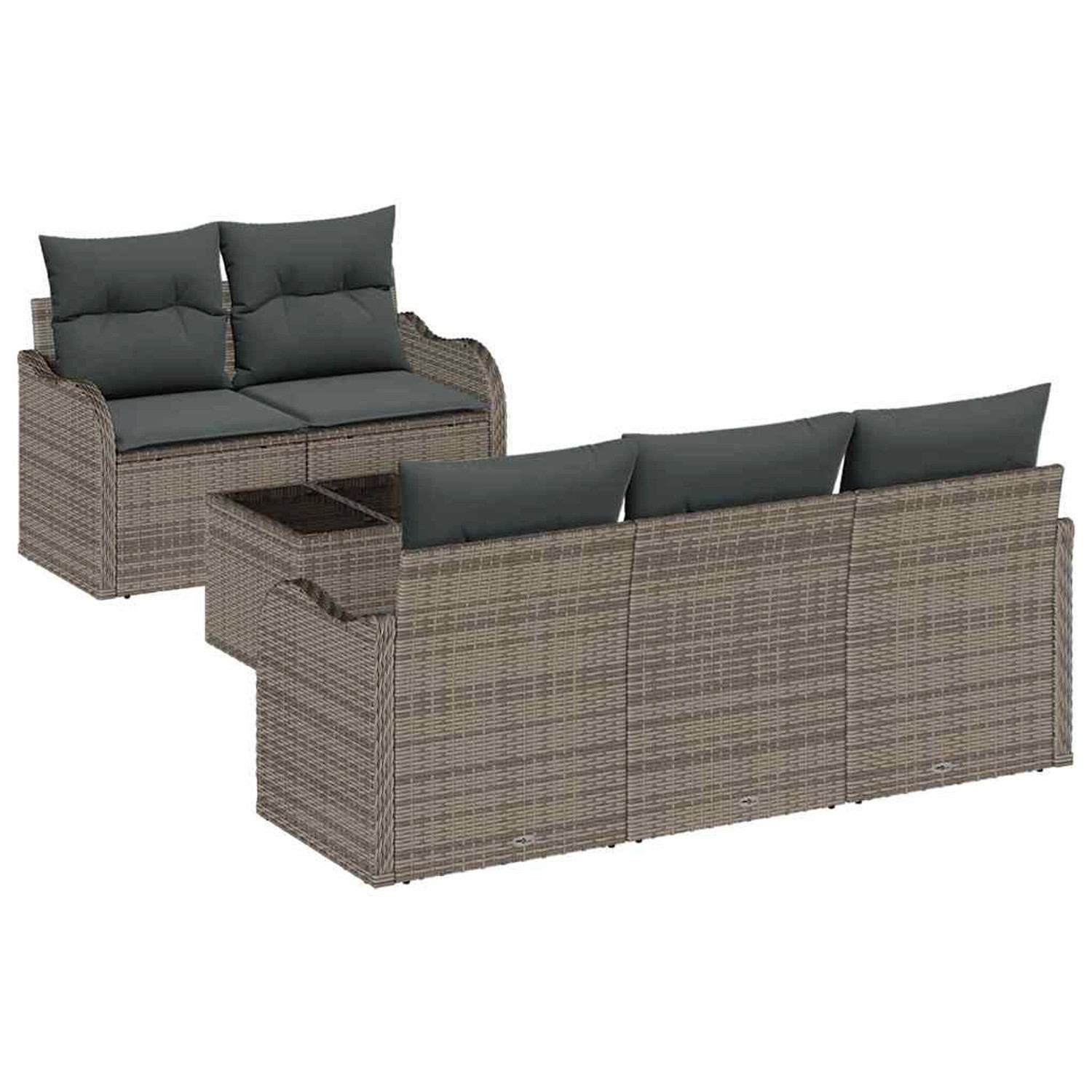 vidaXL Garten-Sofa-Set 6-Tlg Grau Poly Rattan 3345579 vidaXL Garten-Sofa-Set 6-Tlg Grau Poly Rattan 3345579 von VIDAXL
