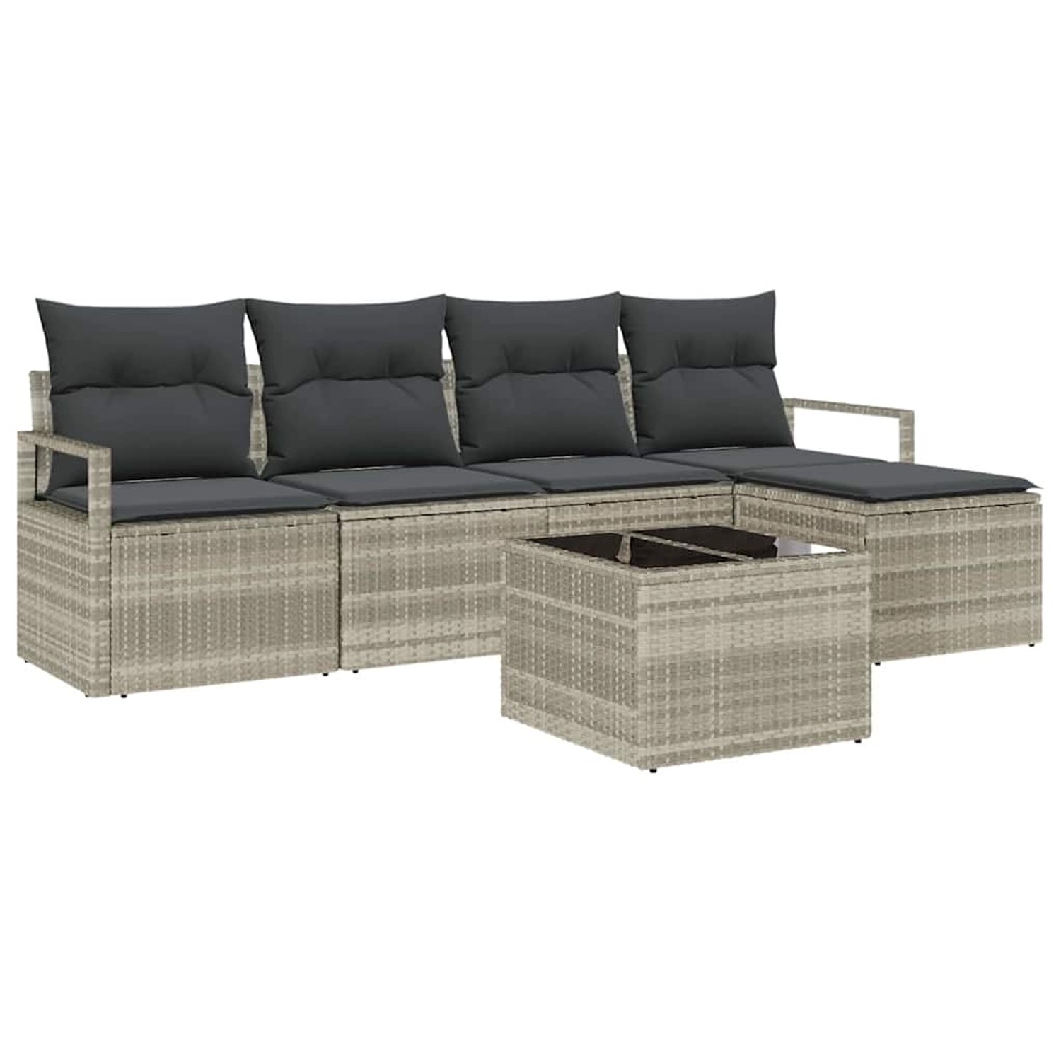 vidaXL Garten-Sofa-Set 6-Tlg Hellgrau Poly Rattan 3346352 vidaXL Garten-Sofa-Set 6-Tlg Hellgrau Poly Rattan 3346352 von VIDAXL