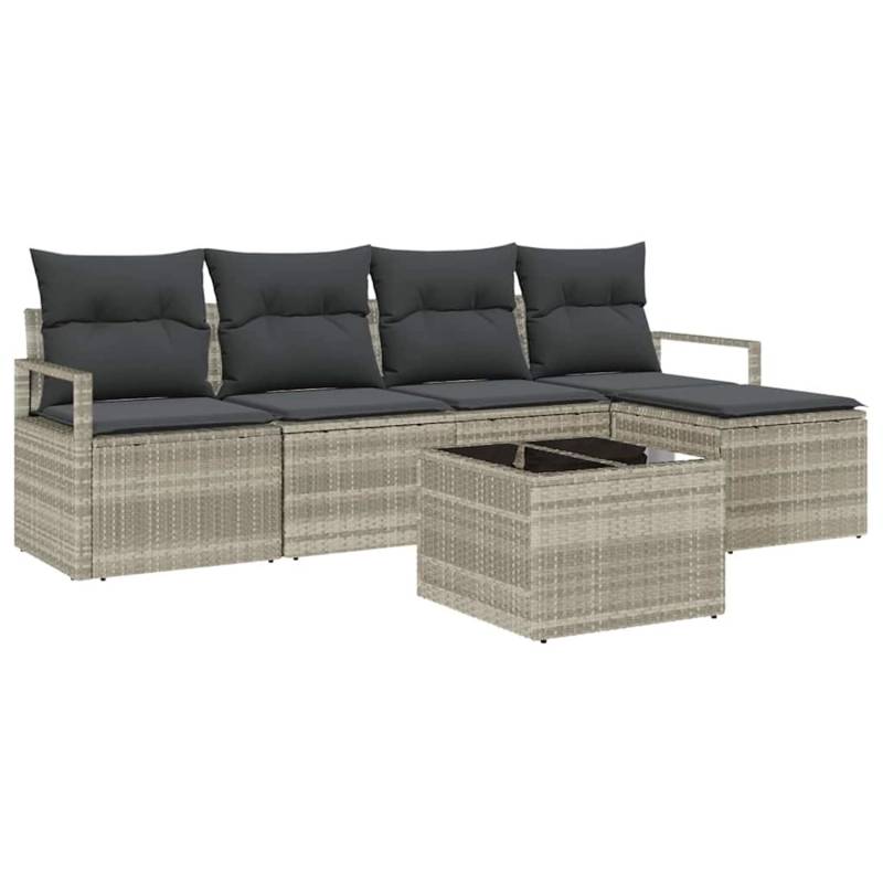 vidaXL Garten-Sofa-Set 6-Tlg Hellgrau Poly Rattan 3346352 vidaXL Garten-Sofa-Set 6-Tlg Hellgrau Poly Rattan 3346352 von VIDAXL