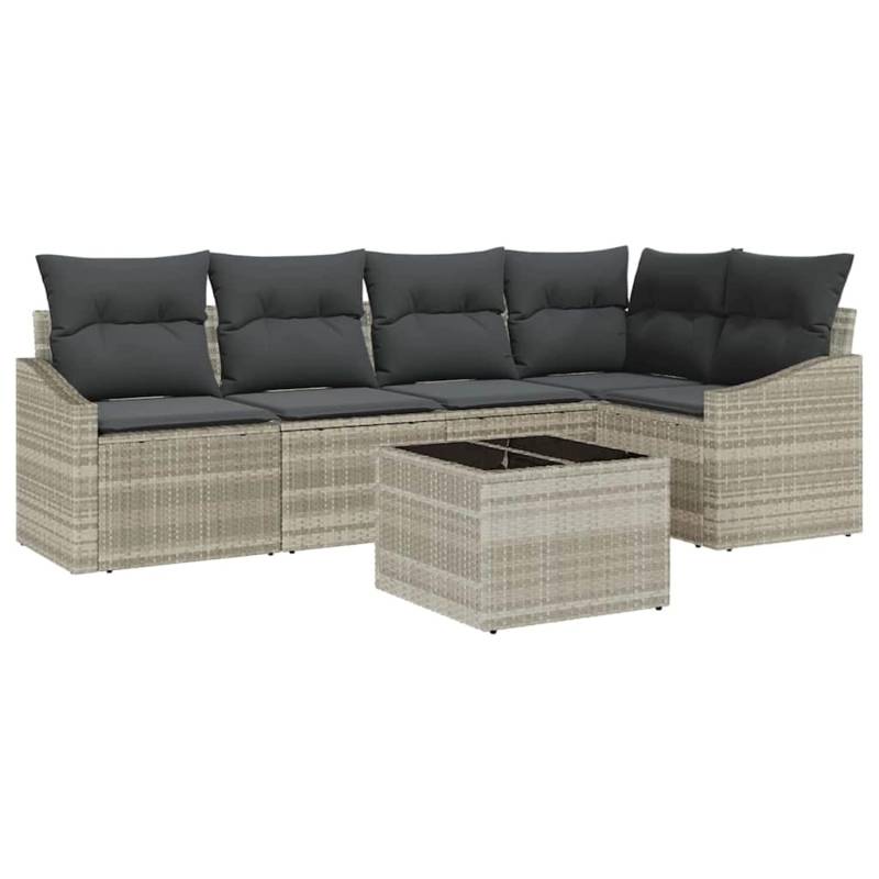 vidaXL Garten-Sofa-Set 6-Tlg Hellgrau Poly Rattan 3346732 vidaXL Garten-Sofa-Set 6-Tlg Hellgrau Poly Rattan 3346732 von VIDAXL