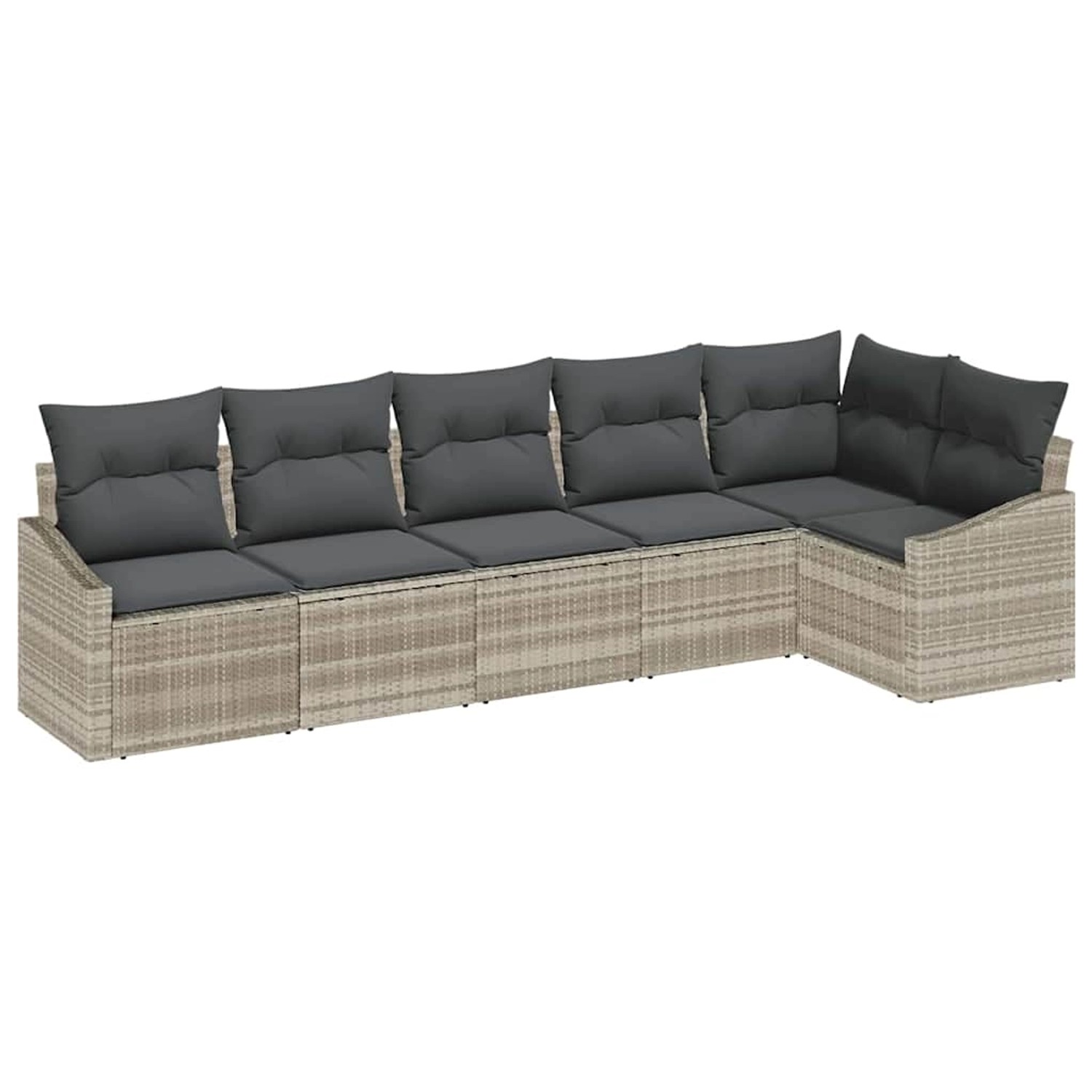 vidaXL Garten-Sofa-Set 6-Tlg Hellgrau Poly Rattan 3346742 von VIDAXL