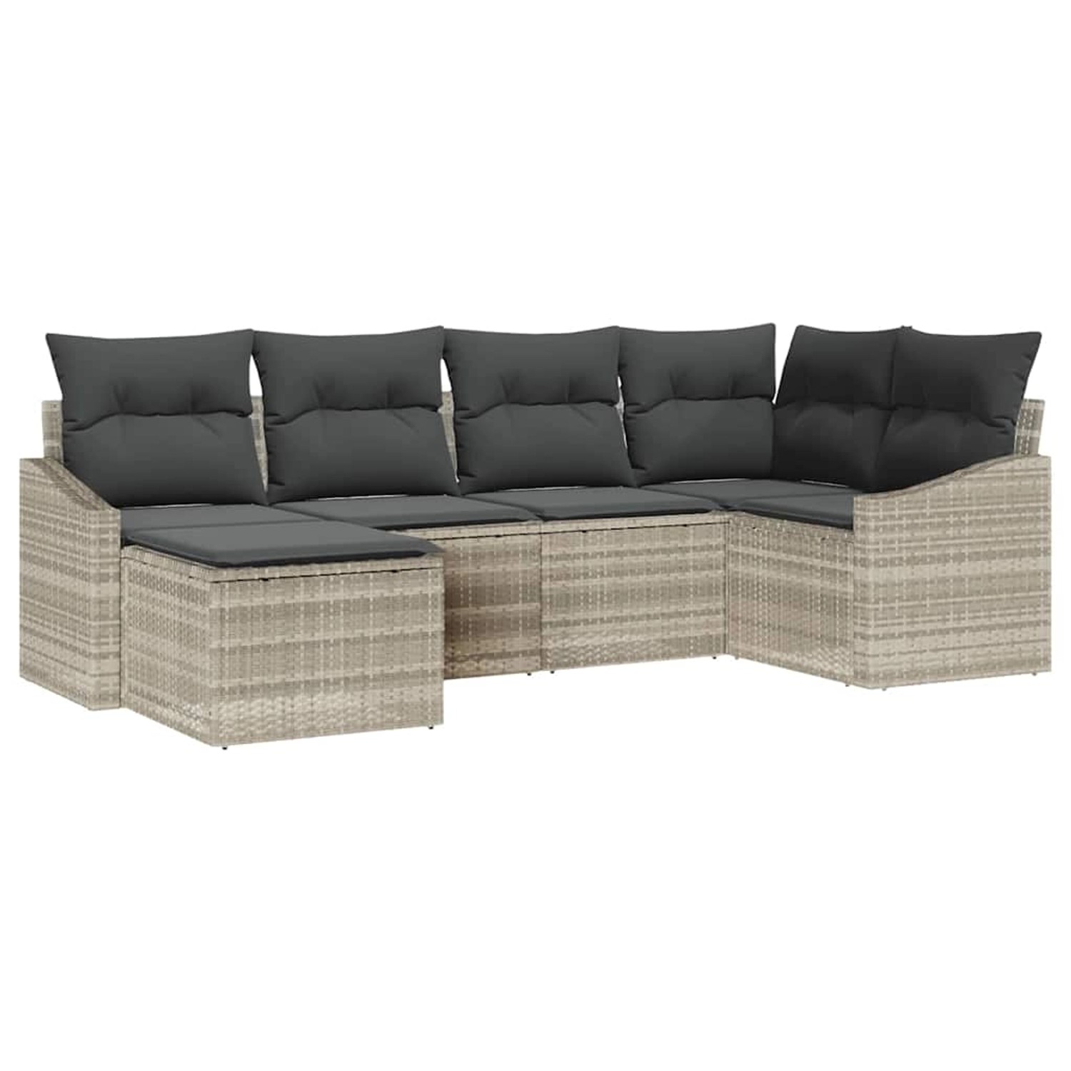 vidaXL Garten-Sofa-Set 6-Tlg Hellgrau Poly Rattan 3346792 vidaXL Garten-Sofa-Set 6-Tlg Hellgrau Poly Rattan 3346792 von VIDAXL
