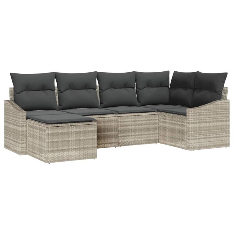 vidaXL Garten-Sofa-Set 6-Tlg Hellgrau Poly Rattan 3346792 vidaXL Garten-Sofa-Set 6-Tlg Hellgrau Poly Rattan 3346792 von VIDAXL
