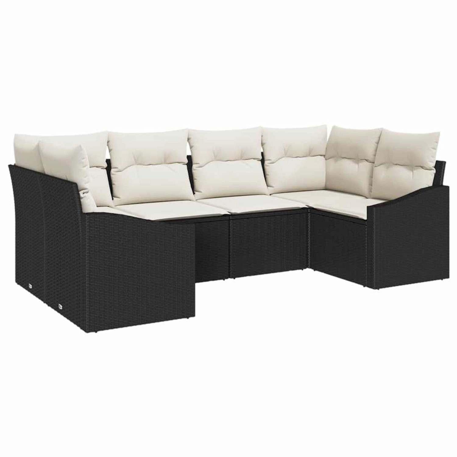 vidaXL Garten-Sofa-Set 6-Tlg Schwarz Poly Rattan 3346857 von VIDAXL