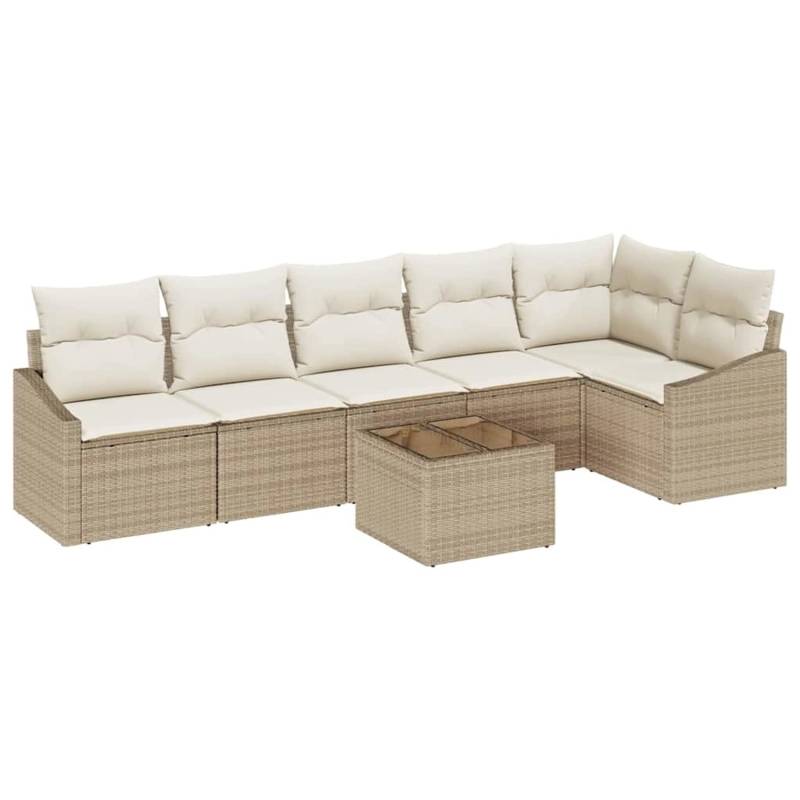 vidaXL Garten-Sofa-Set 7-Tlg Beige Poly Rattan 3346751 vidaXL Garten-Sofa-Set 7-Tlg Beige Poly Rattan 3346751 von VIDAXL