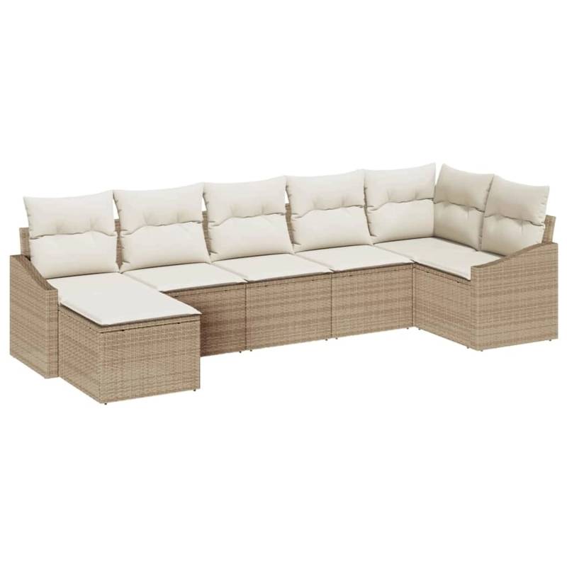 vidaXL Garten-Sofa-Set 7-Tlg Beige Poly Rattan 3346811 vidaXL Garten-Sofa-Set 7-Tlg Beige Poly Rattan 3346811 von VIDAXL