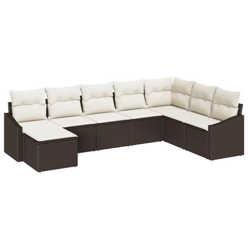 vidaXL Garten-Sofa-Set 8-Tlg Braun Poly Rattan 3346838 von VIDAXL