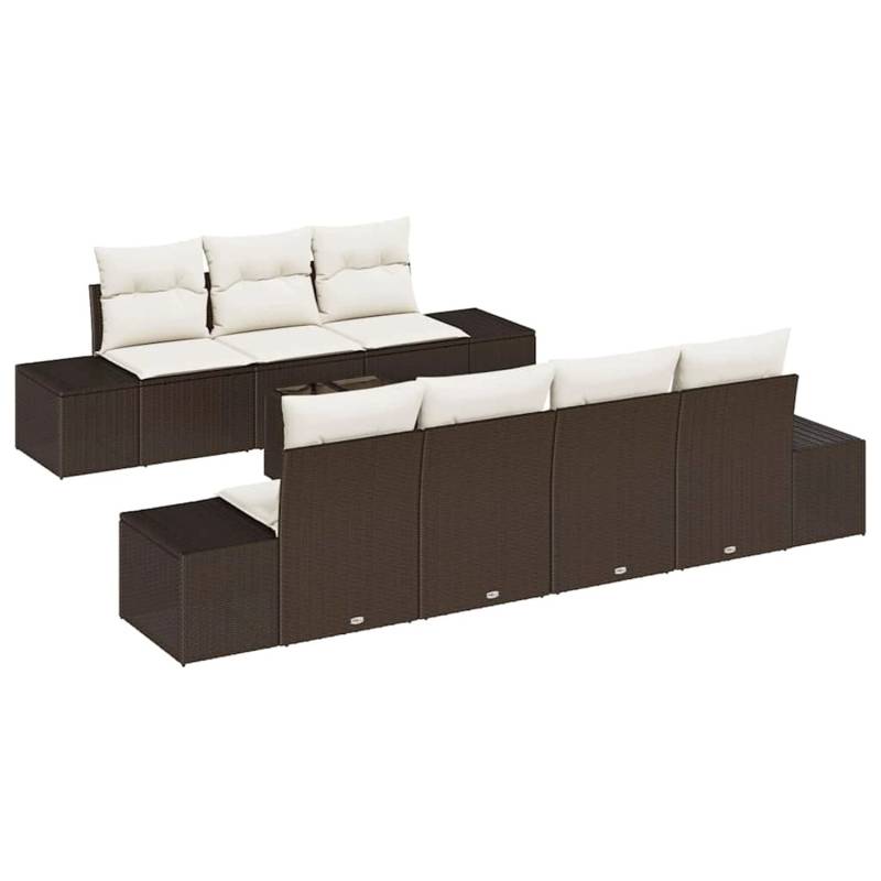 vidaXL Garten-Sofa-Set 8-Tlg Braun Poly Rattan 3346968 von VIDAXL