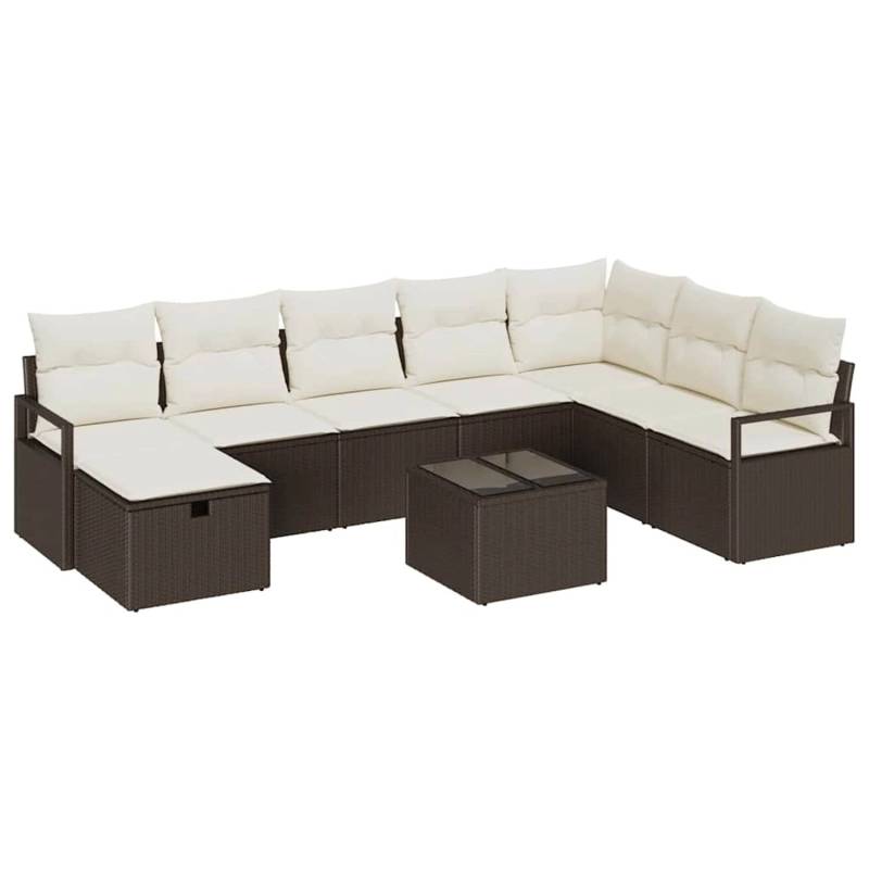 vidaXL Garten-Sofa-Set 8-Tlg Braun Poly Rattan 3360569 von VIDAXL