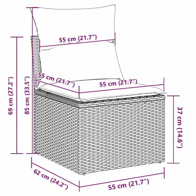 vidaXL Garten-Sofa-Set mit Kissen 13-Tlg Schwarz Poly Rattan 3362570 vidaXL Garten-Sofa-Set mit Kissen 13-Tlg Schwarz Poly Rattan 3362570 von VIDAXL