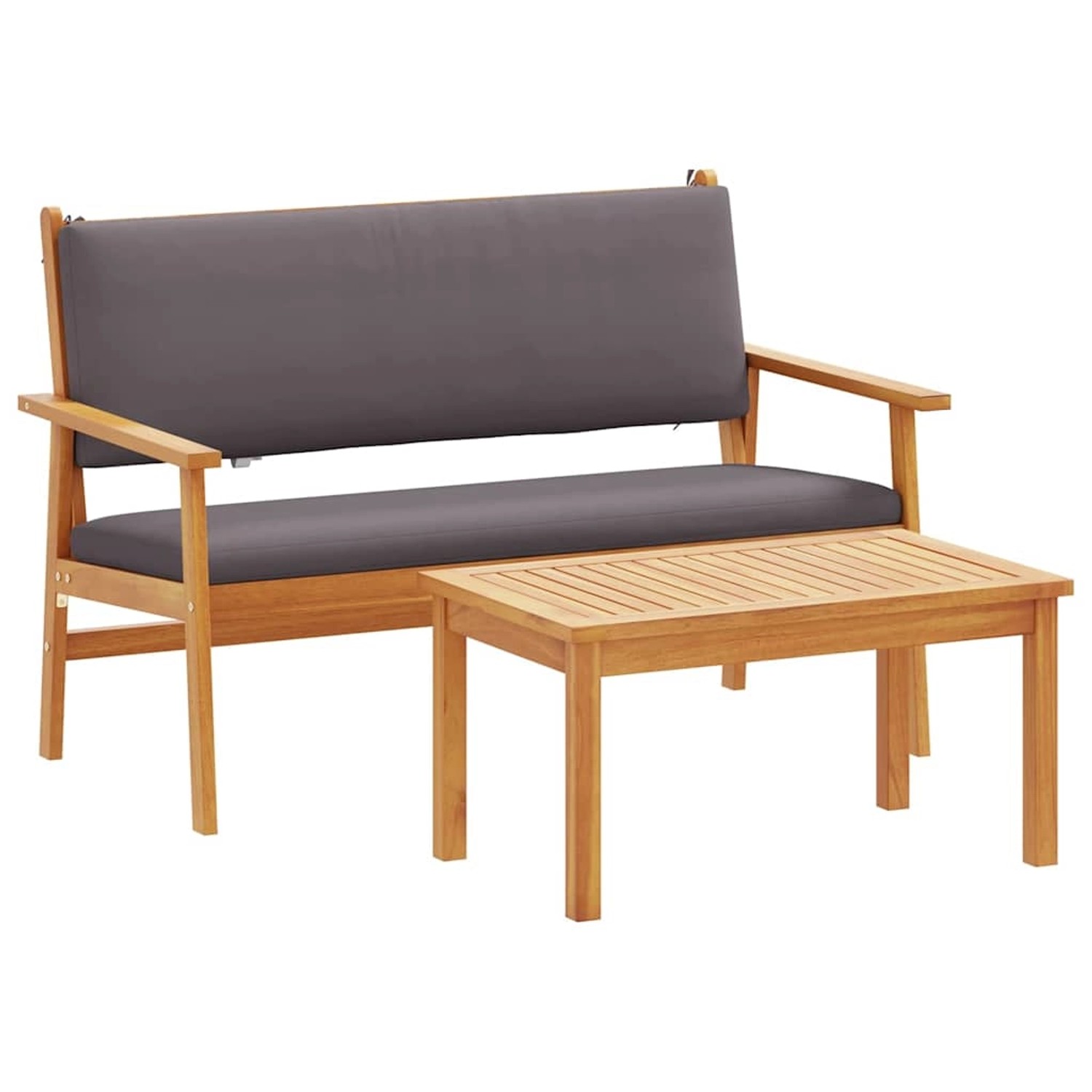 vidaXL Garten-Sofa-Set mit Kissen 2-Tlg Braun Massivholz Akazie 4106583 von VIDAXL