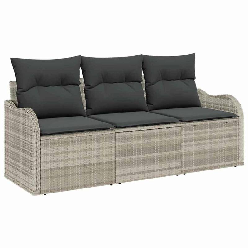 vidaXL Garten-Sofa-Set mit Kissen 3-Tlg Hellgrau Poly Rattan 3354231 vidaXL Garten-Sofa-Set mit Kissen 3-Tlg Hellgrau Poly Rattan 3354231 von VIDAXL