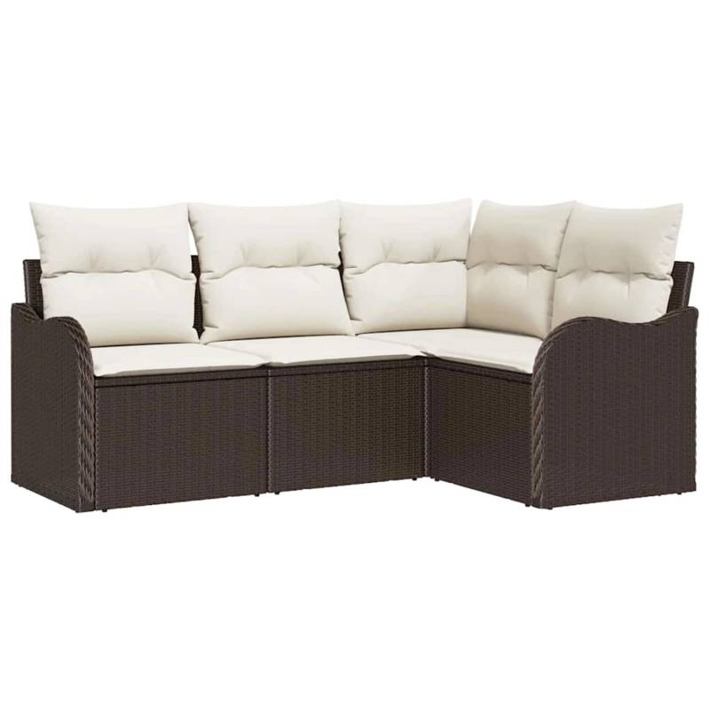 vidaXL Garten-Sofa-Set mit Kissen 4-Tlg Braun Poly Rattan 3345678 vidaXL Garten-Sofa-Set mit Kissen 4-Tlg Braun Poly Rattan 3345678 von VIDAXL