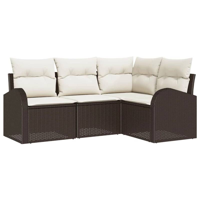 vidaXL Garten-Sofa-Set mit Kissen 4-Tlg Braun Poly Rattan 3346018 vidaXL Garten-Sofa-Set mit Kissen 4-Tlg Braun Poly Rattan 3346018 von VIDAXL