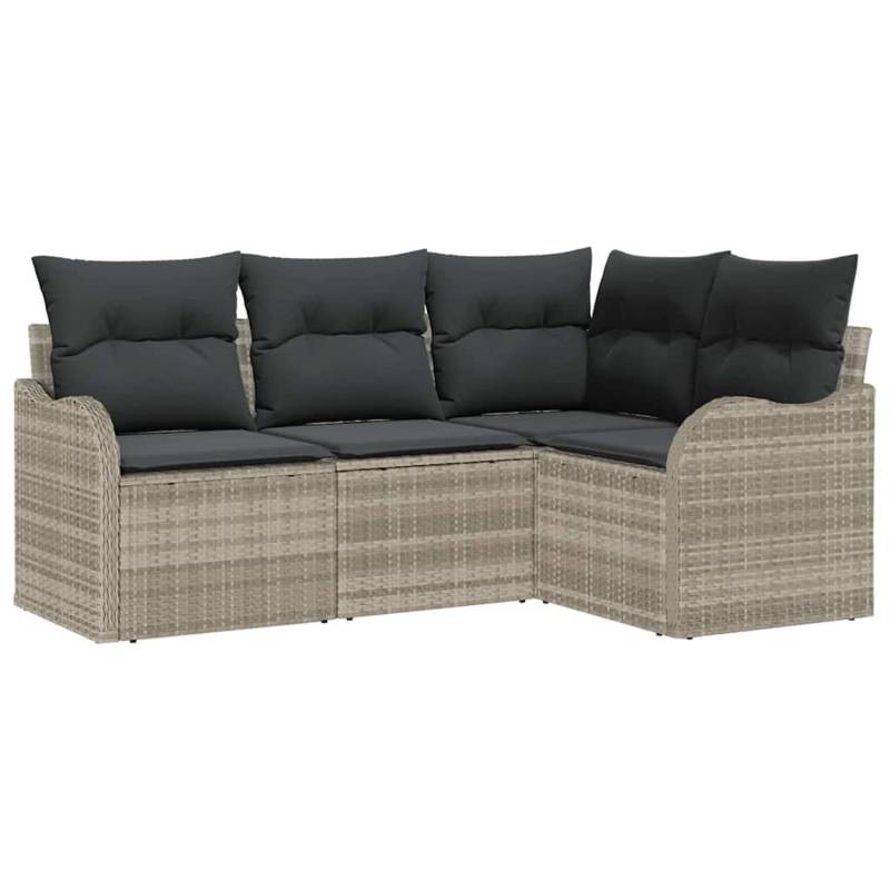 vidaXL Garten-Sofa-Set mit Kissen 4-Tlg Hellgrau Poly Rattan 3345682 vidaXL Garten-Sofa-Set mit Kissen 4-Tlg Hellgrau Poly Rattan 3345682 von VIDAXL