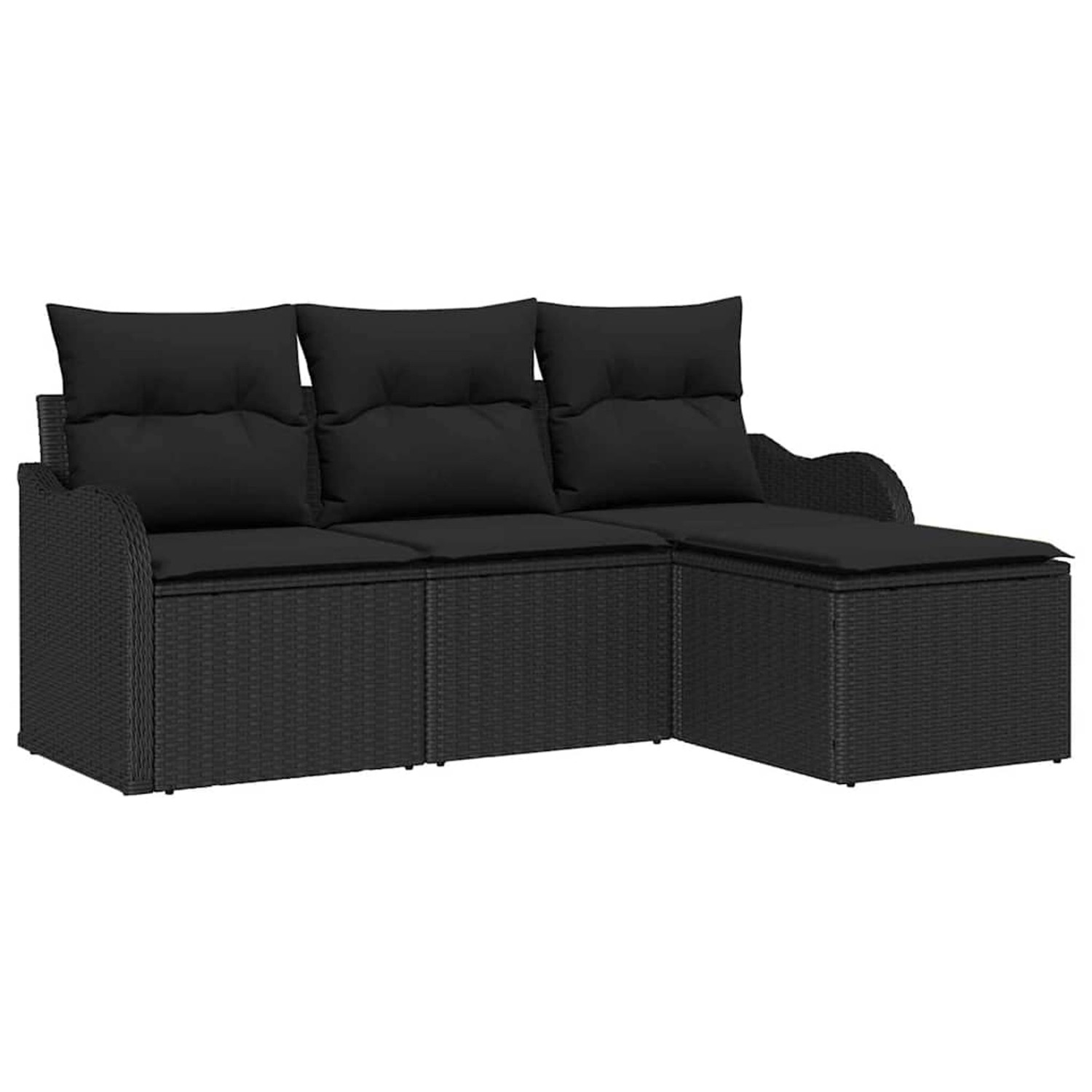 vidaXL Garten-Sofa-Set mit Kissen 4-Tlg Schwarz Poly Rattan 3345653 vidaXL Garten-Sofa-Set mit Kissen 4-Tlg Schwarz Poly Rattan 3345653 von VIDAXL