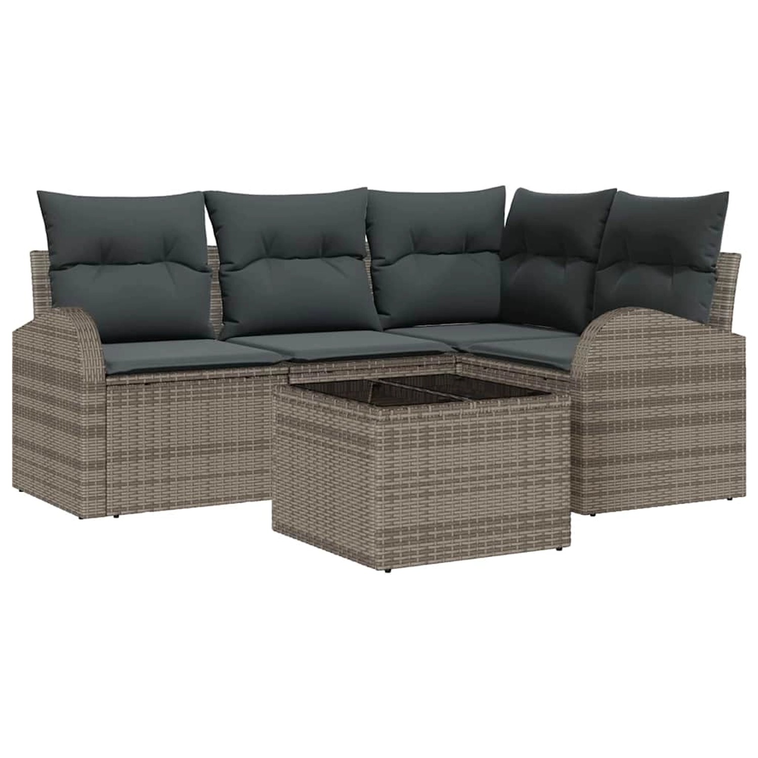 vidaXL Garten-Sofa-Set mit Kissen 5-Tlg Grau Poly Rattan 3346029 vidaXL Garten-Sofa-Set mit Kissen 5-Tlg Grau Poly Rattan 3346029 von VIDAXL
