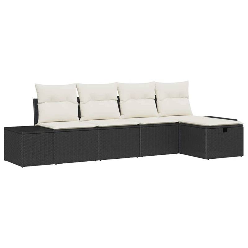 vidaXL Garten-Sofa-Set mit Kissen 5-Tlg Schwarz Poly Rattan 3359356 vidaXL Garten-Sofa-Set mit Kissen 5-Tlg Schwarz Poly Rattan 3359356 von VIDAXL