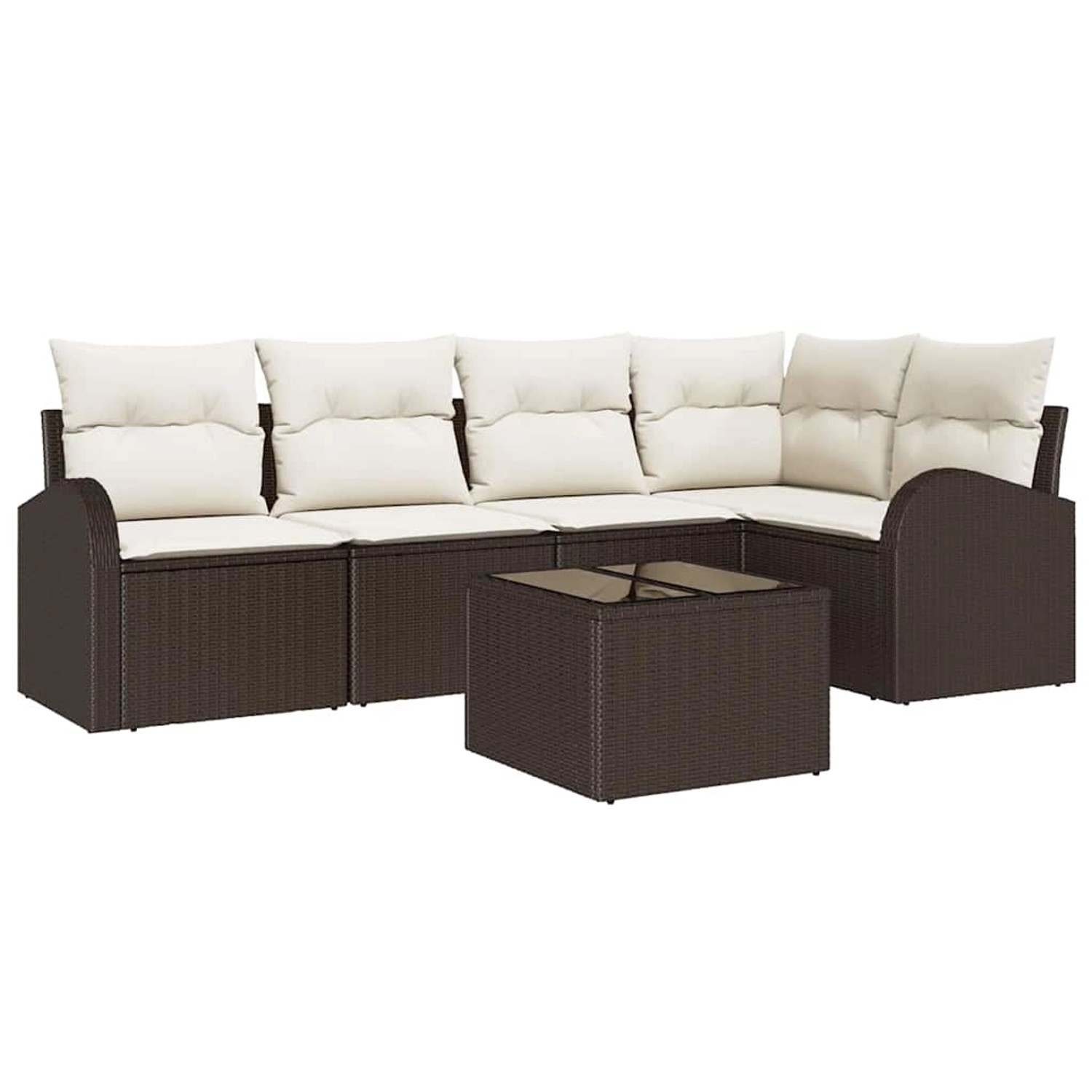 vidaXL Garten-Sofa-Set mit Kissen 6-Tlg Braun Poly Rattan 3346048 vidaXL Garten-Sofa-Set mit Kissen 6-Tlg Braun Poly Rattan 3346048 von VIDAXL