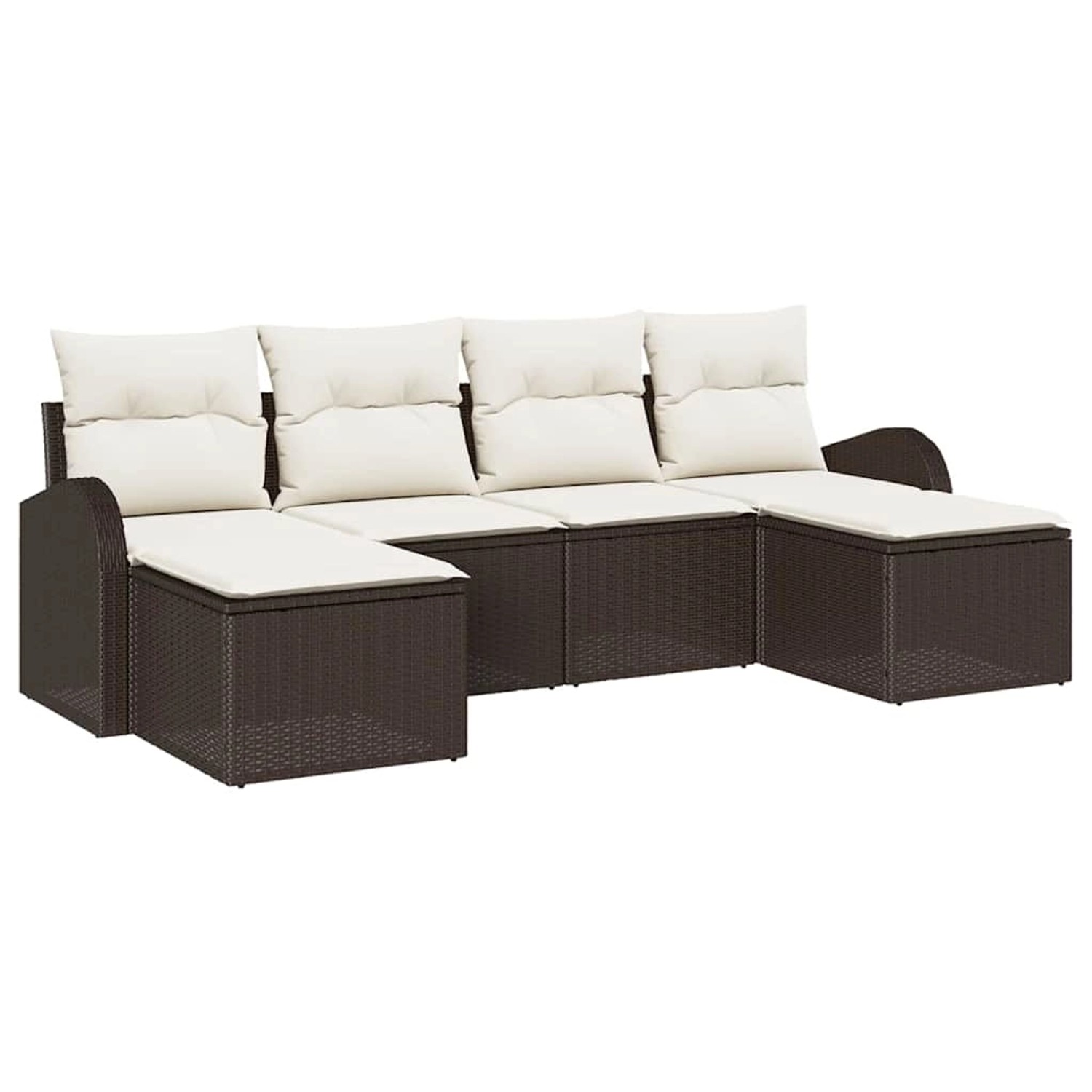 vidaXL Garten-Sofa-Set mit Kissen 6-Tlg Braun und Weiß Poly Rattan 3354817 vidaXL Garten-Sofa-Set mit Kissen 6-Tlg Braun und Weiß Poly Rattan 3354817 von VIDAXL