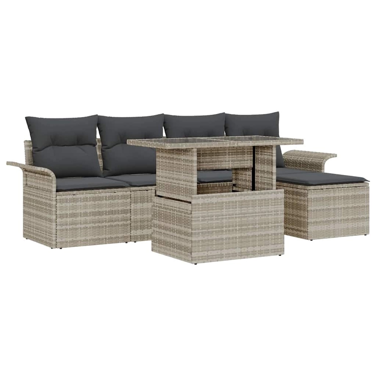vidaXL Garten-Sofa-Set mit Kissen 6-Tlg Hellgrau Poly Rattan 3348268 vidaXL Garten-Sofa-Set mit Kissen 6-Tlg Hellgrau Poly Rattan 3348268 von VIDAXL