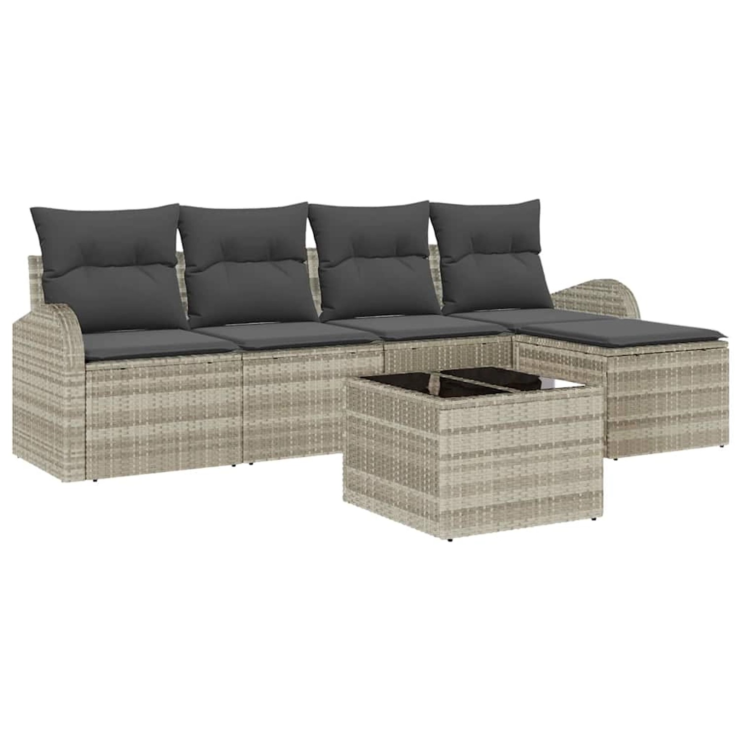 vidaXL Garten-Sofa-Set mit Kissen 6-Tlg Hellgrau Poly Rattan 3354681 vidaXL Garten-Sofa-Set mit Kissen 6-Tlg Hellgrau Poly Rattan 3354681 von VIDAXL