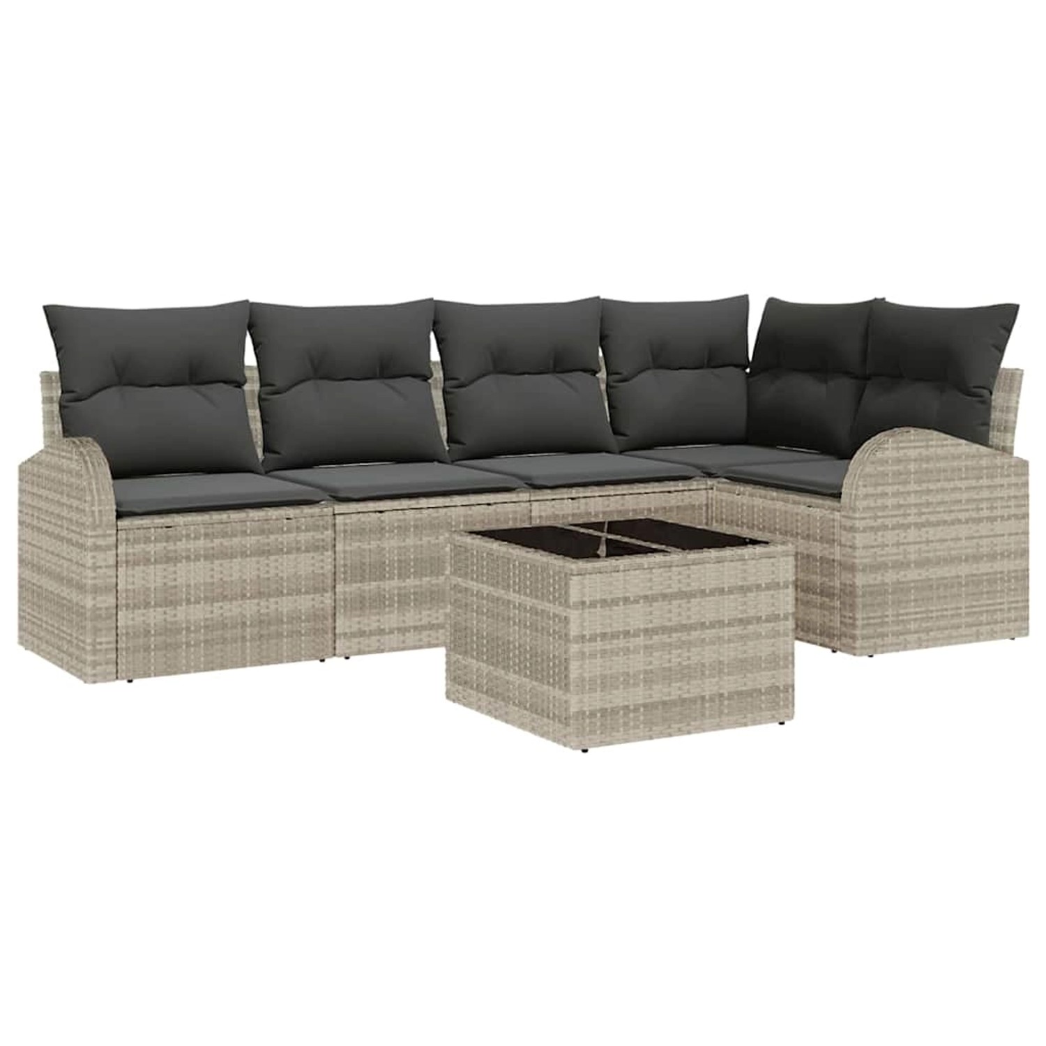 vidaXL Garten-Sofa-Set mit Kissen 6-Tlg Hellgrau Poly Rattan 3354721 vidaXL Garten-Sofa-Set mit Kissen 6-Tlg Hellgrau Poly Rattan 3354721 von VIDAXL