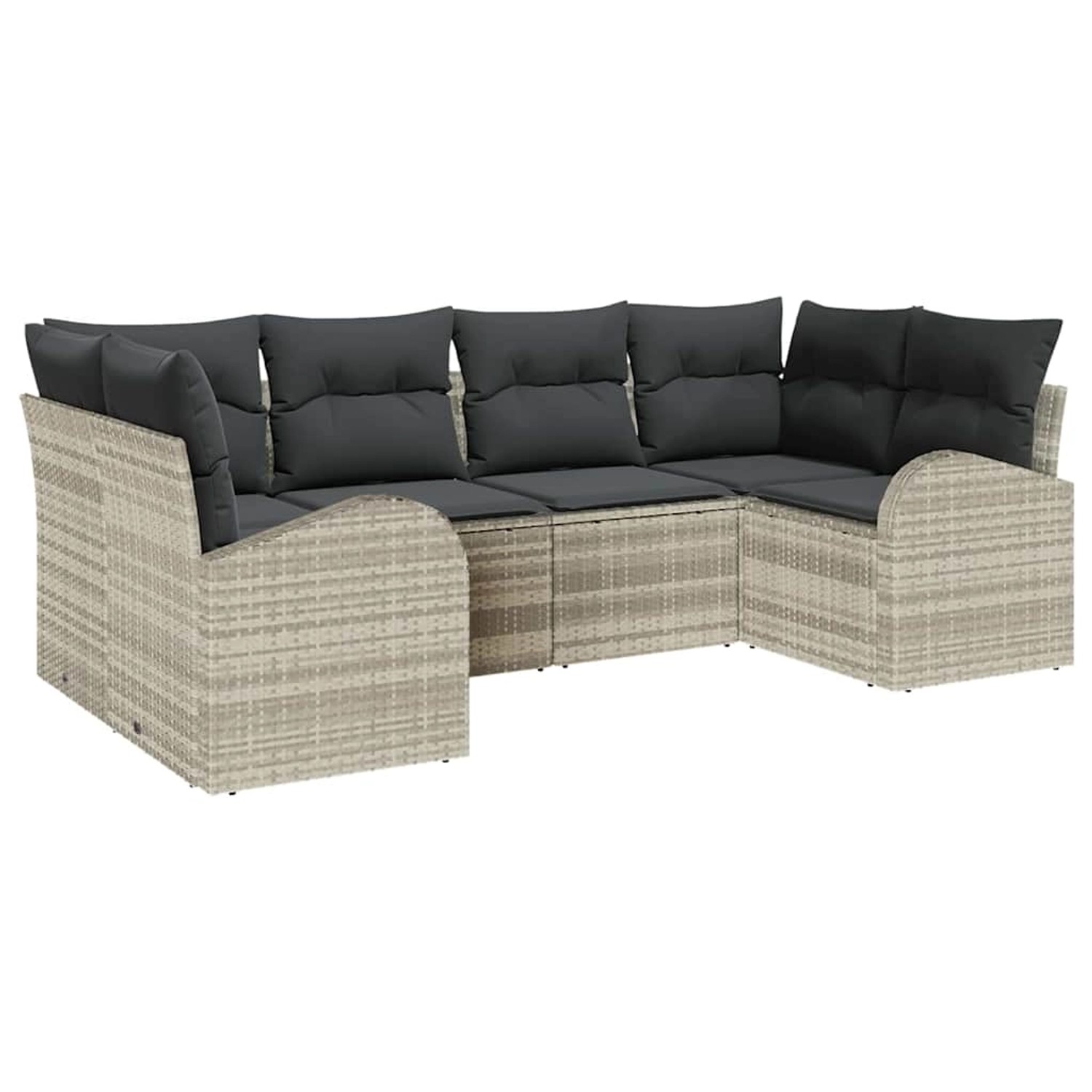 vidaXL Garten-Sofa-Set mit Kissen 6-Tlg Hellgrau Poly Rattan 3354851 vidaXL Garten-Sofa-Set mit Kissen 6-Tlg Hellgrau Poly Rattan 3354851 von VIDAXL