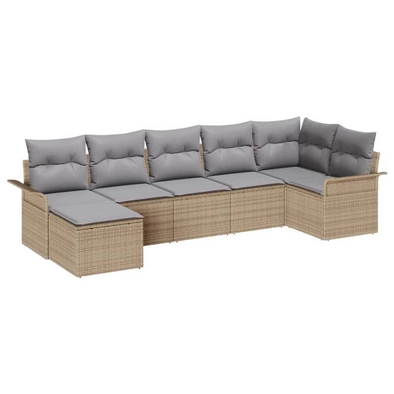 vidaXL Garten-Sofa-Set mit Kissen 7-Tlg Beige Poly Rattan 3345450 vidaXL Garten-Sofa-Set mit Kissen 7-Tlg Beige Poly Rattan 3345450 von VIDAXL