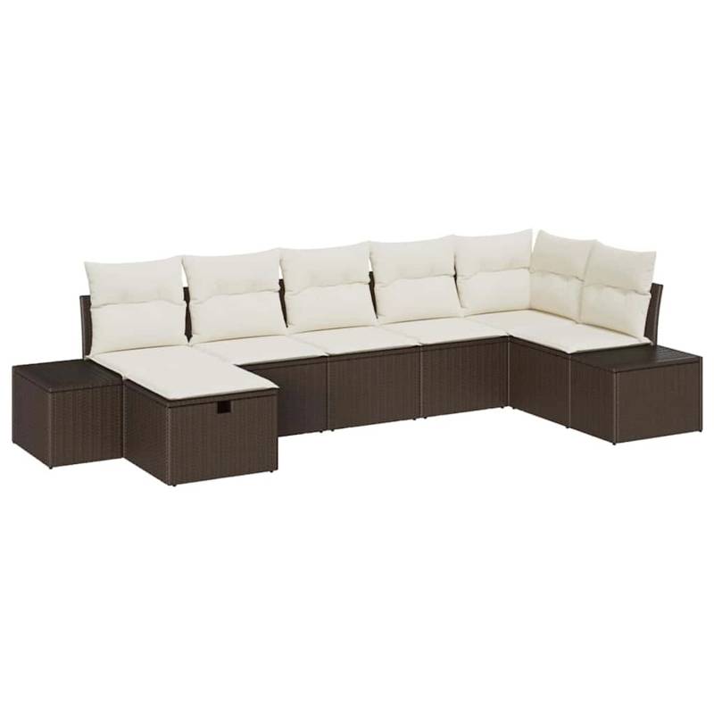 vidaXL Garten-Sofa-Set mit Kissen 7-Tlg Braun Poly Rattan 3359397 vidaXL Garten-Sofa-Set mit Kissen 7-Tlg Braun Poly Rattan 3359397 von VIDAXL