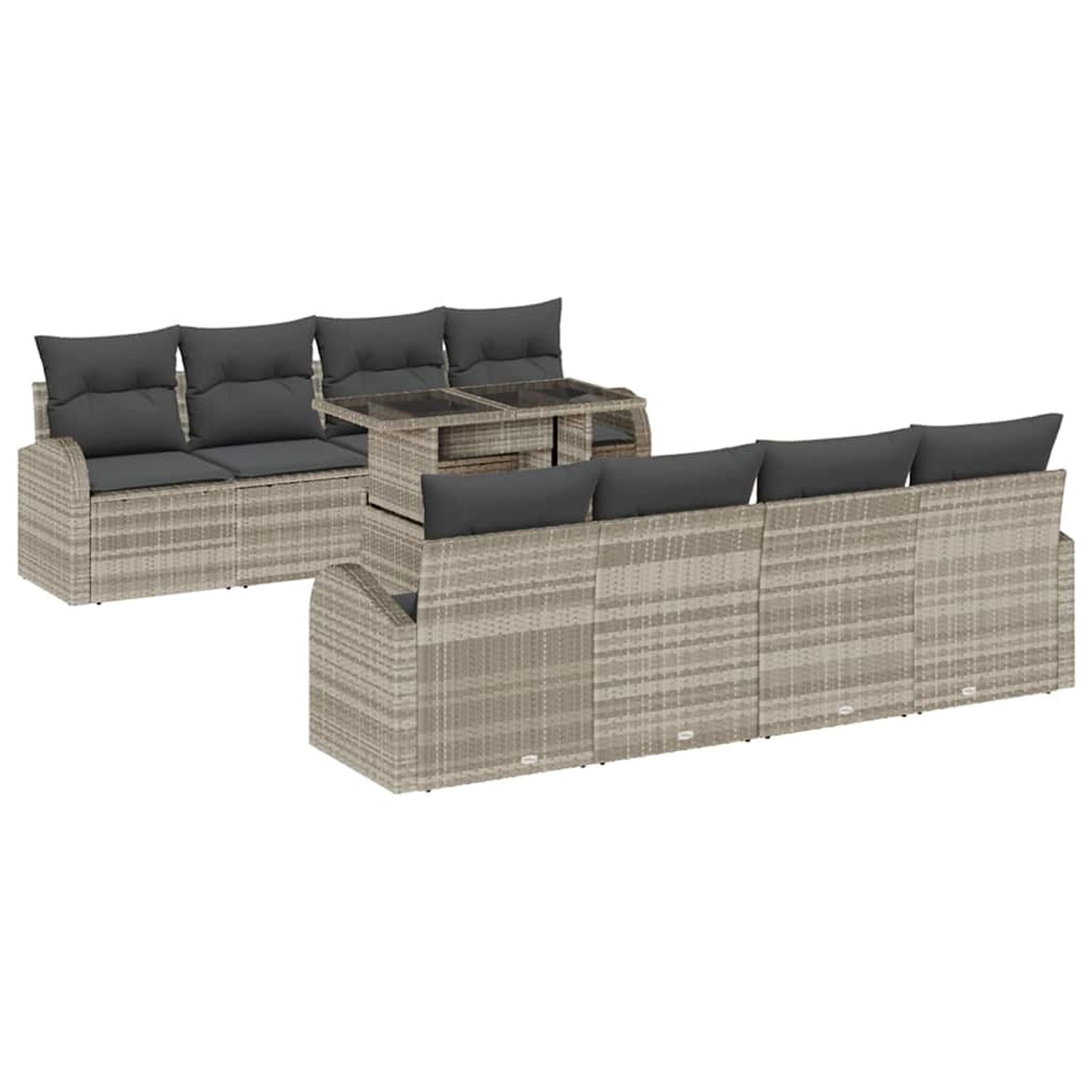 vidaXL Garten-Sofa-Set mit Kissen 7-Tlg Hellgrau Poly Rattan 3348608 vidaXL Garten-Sofa-Set mit Kissen 7-Tlg Hellgrau Poly Rattan 3348608 von VIDAXL