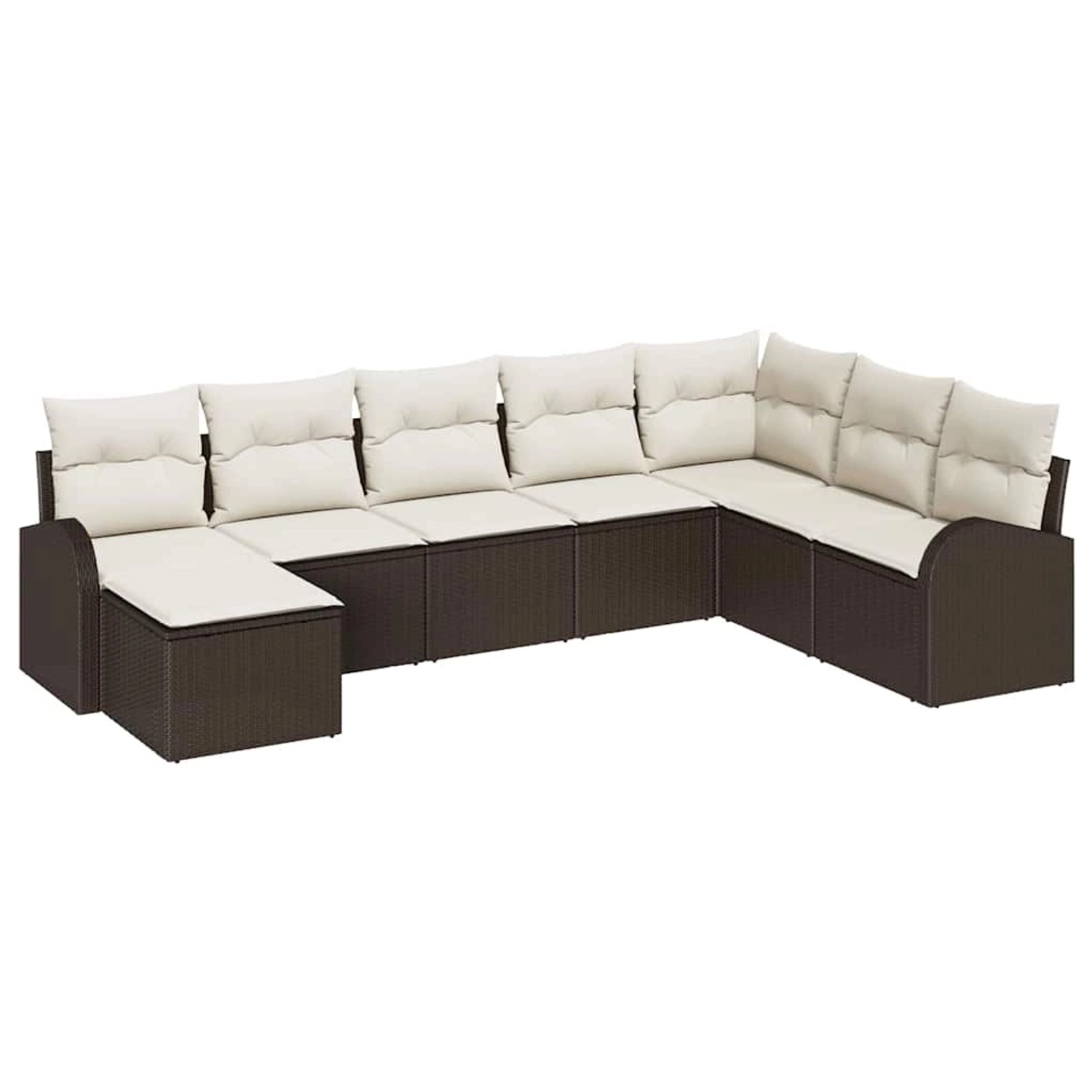 vidaXL Garten-Sofa-Set mit Kissen 8-Tlg Braun und Weiß Poly Rattan 3354827 vidaXL Garten-Sofa-Set mit Kissen 8-Tlg Braun und Weiß Poly Rattan 3354827 von VIDAXL