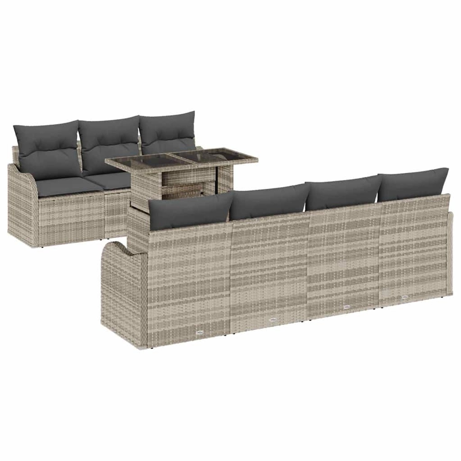 vidaXL Garten-Sofa-Set mit Kissen 8-Tlg Hellgrau Poly Rattan 3348408 vidaXL Garten-Sofa-Set mit Kissen 8-Tlg Hellgrau Poly Rattan 3348408 von VIDAXL
