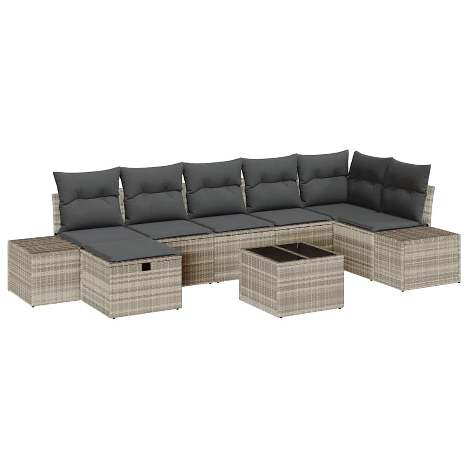 vidaXL Garten-Sofa-Set mit Kissen 8-Tlg Hellgrau Poly Rattan 3359411 vidaXL Garten-Sofa-Set mit Kissen 8-Tlg Hellgrau Poly Rattan 3359411 von VIDAXL