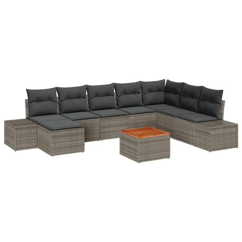 vidaXL Garten-Sofa-Set mit Kissen 9-Tlg Grau Poly Rattan 3347993 vidaXL Garten-Sofa-Set mit Kissen 9-Tlg Grau Poly Rattan 3347993 von VIDAXL