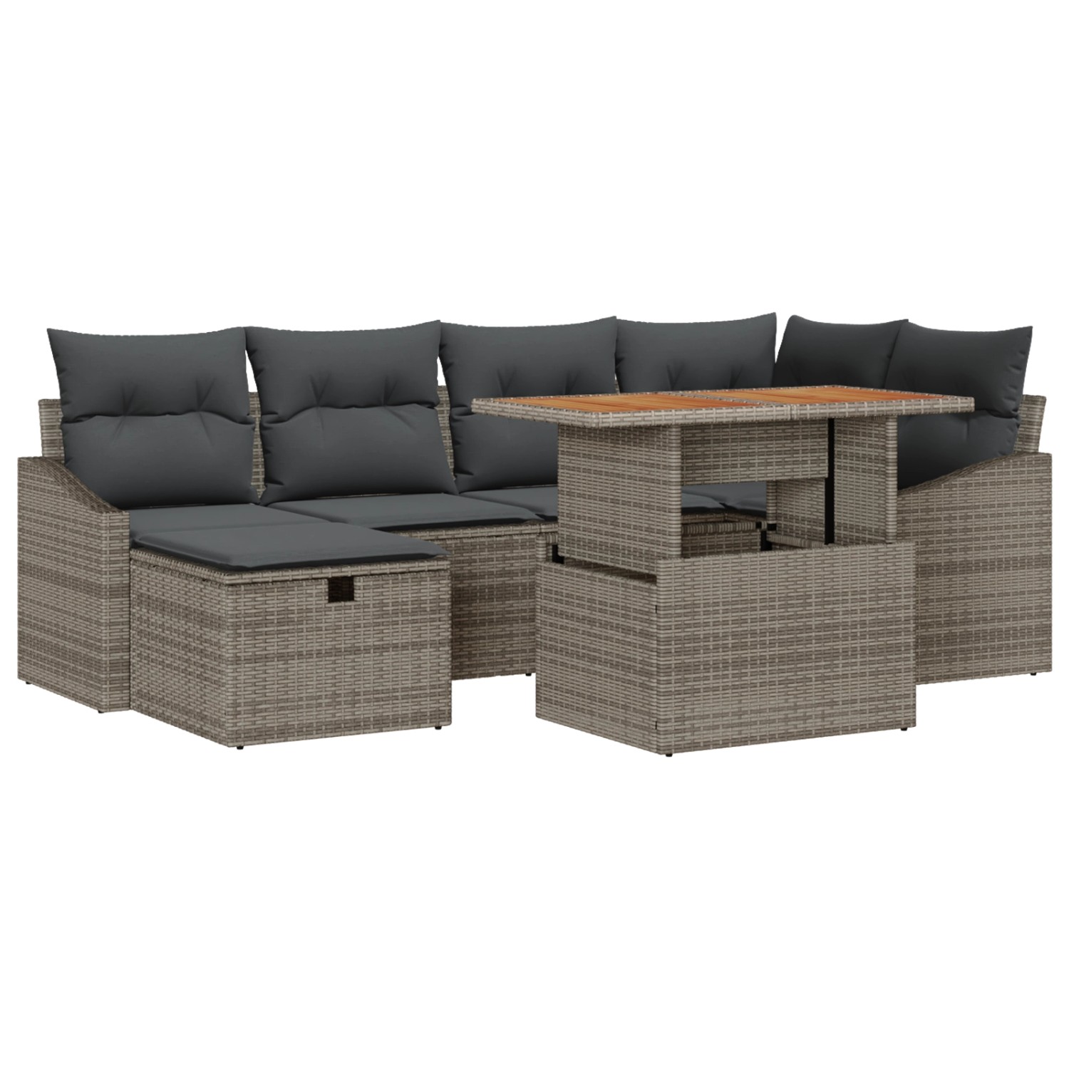 vidaXL Garten-Sofa-Set mit Kissen mit Speicher 7-Tlg Grau Poly Rattan 3360024 vidaXL Garten-Sofa-Set mit Kissen mit Speicher 7-Tlg Grau Poly Rattan 3360024 von VIDAXL