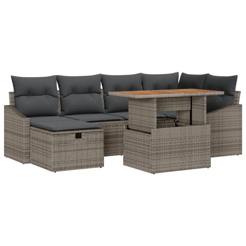 vidaXL Garten-Sofa-Set mit Kissen mit Speicher 7-Tlg Grau Poly Rattan 3360024 vidaXL Garten-Sofa-Set mit Kissen mit Speicher 7-Tlg Grau Poly Rattan 3360024 von VIDAXL