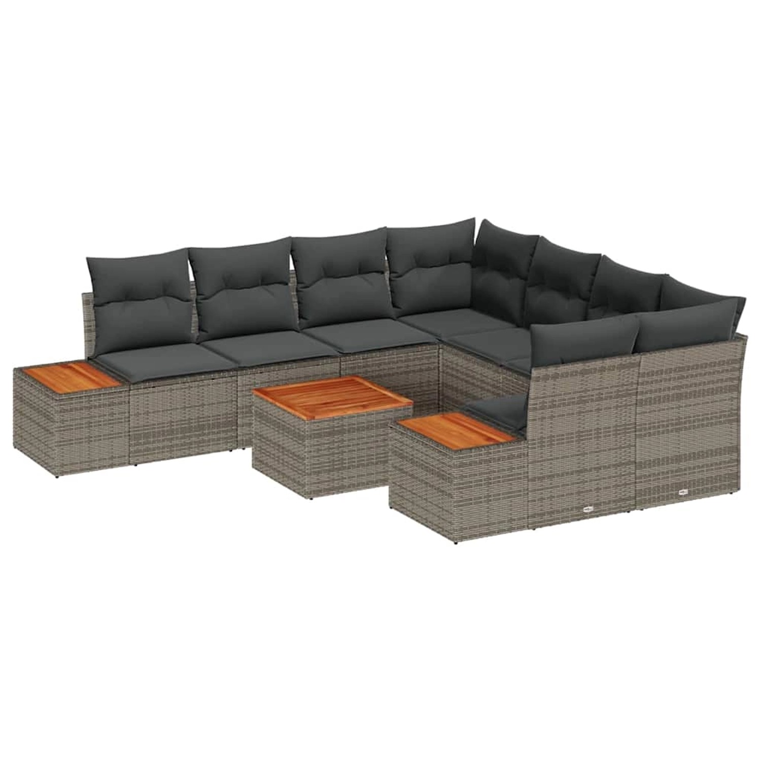 vidaXL Garten-Sofa-Set mit Kissen mit Speicher 9-Tlg Grau Poly Rattan 3356724 vidaXL Garten-Sofa-Set mit Kissen mit Speicher 9-Tlg Grau Poly Rattan 3356724 von VIDAXL