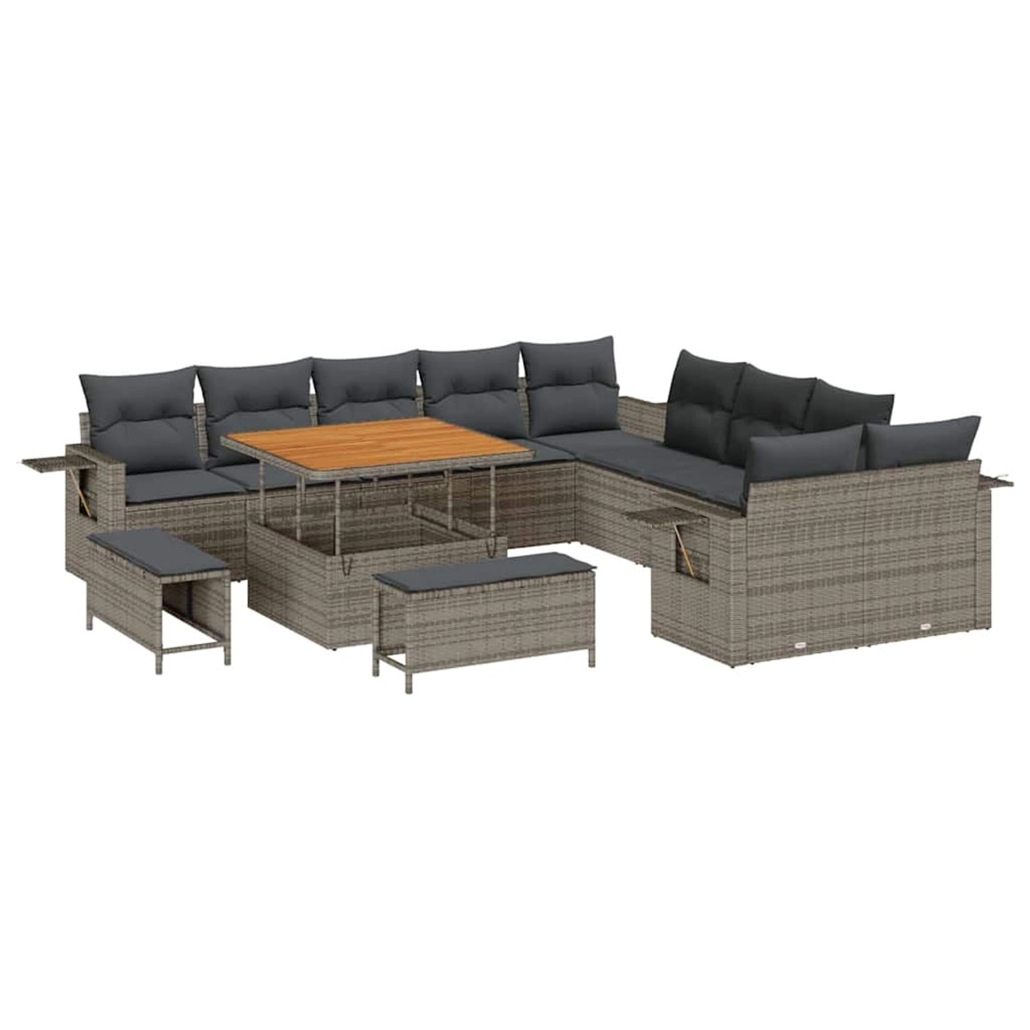 vidaXL Garten-Sofa-Set mit Speicher 13-Tlg Grau Poly Rattan 3363748 vidaXL Garten-Sofa-Set mit Speicher 13-Tlg Grau Poly Rattan 3363748 von VIDAXL