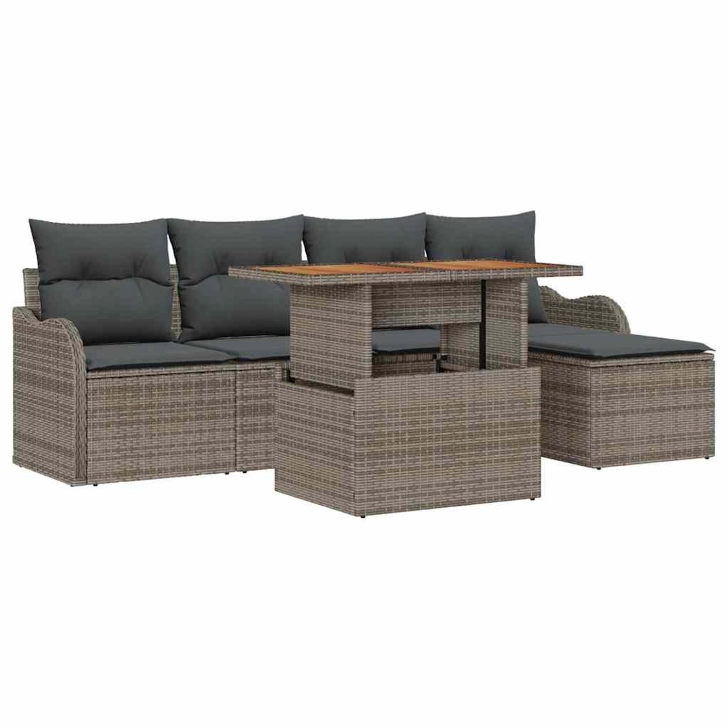 vidaXL Garten-Sofa-Set mit Speicher 6-Tlg Grau Poly Rattan 3358183 vidaXL Garten-Sofa-Set mit Speicher 6-Tlg Grau Poly Rattan 3358183 von VIDAXL