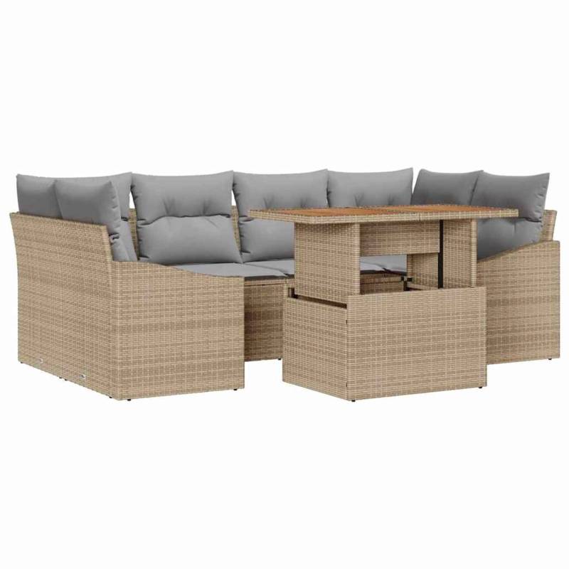 vidaXL Garten-Sofa-Set mit Speicher 7-Tlg Beige Poly Rattan 3358527 vidaXL Garten-Sofa-Set mit Speicher 7-Tlg Beige Poly Rattan 3358527 von VIDAXL