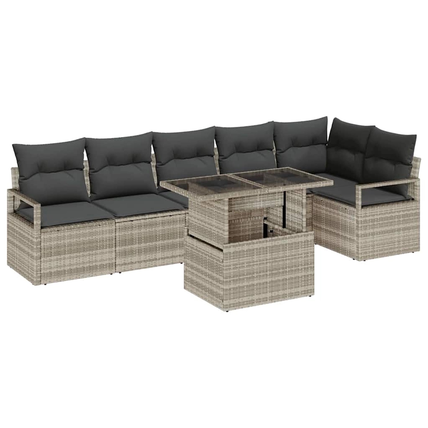 vidaXL Garten-Sofa-Set mit Speicher 7-Tlg Hellgrau Poly Rattan 3357575 vidaXL Garten-Sofa-Set mit Speicher 7-Tlg Hellgrau Poly Rattan 3357575 von VIDAXL