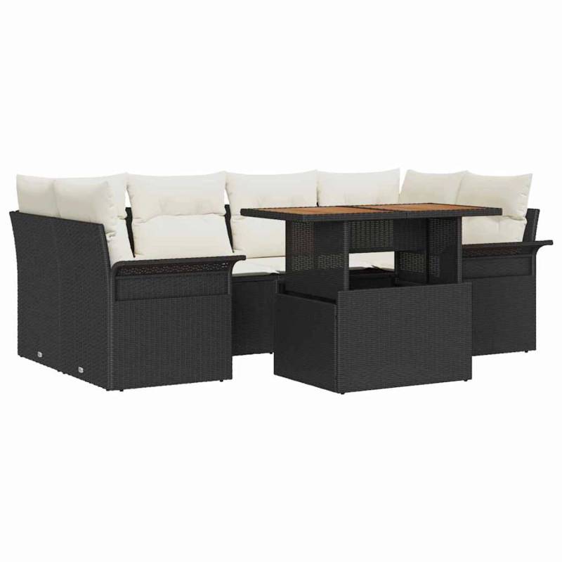 vidaXL Garten-Sofa-Set mit Speicher 7-Tlg Schwarz Poly Rattan 3358021 vidaXL Garten-Sofa-Set mit Speicher 7-Tlg Schwarz Poly Rattan 3358021 von VIDAXL