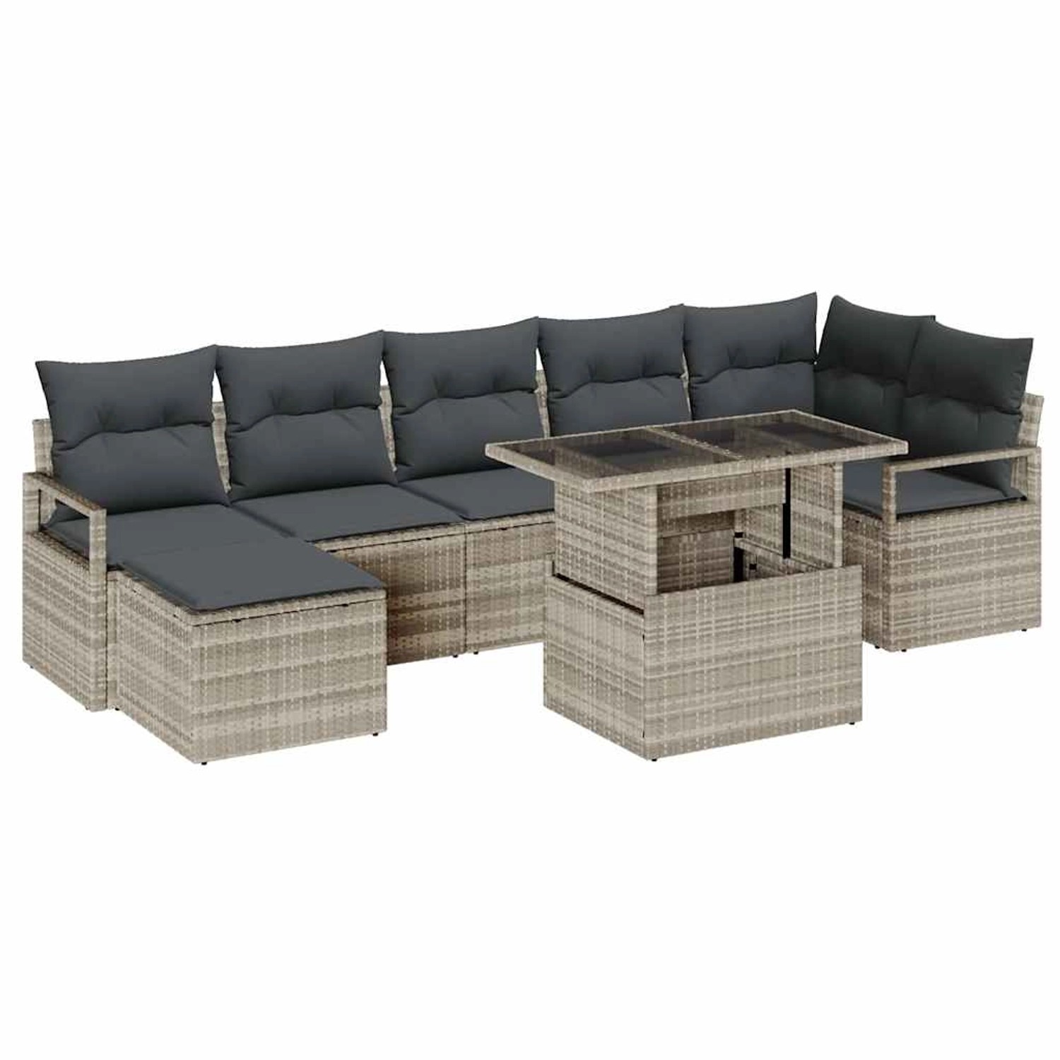 vidaXL Garten-Sofa-Set mit Speicher 8-Tlg Hellgrau Poly Rattan 3357605 vidaXL Garten-Sofa-Set mit Speicher 8-Tlg Hellgrau Poly Rattan 3357605 von VIDAXL