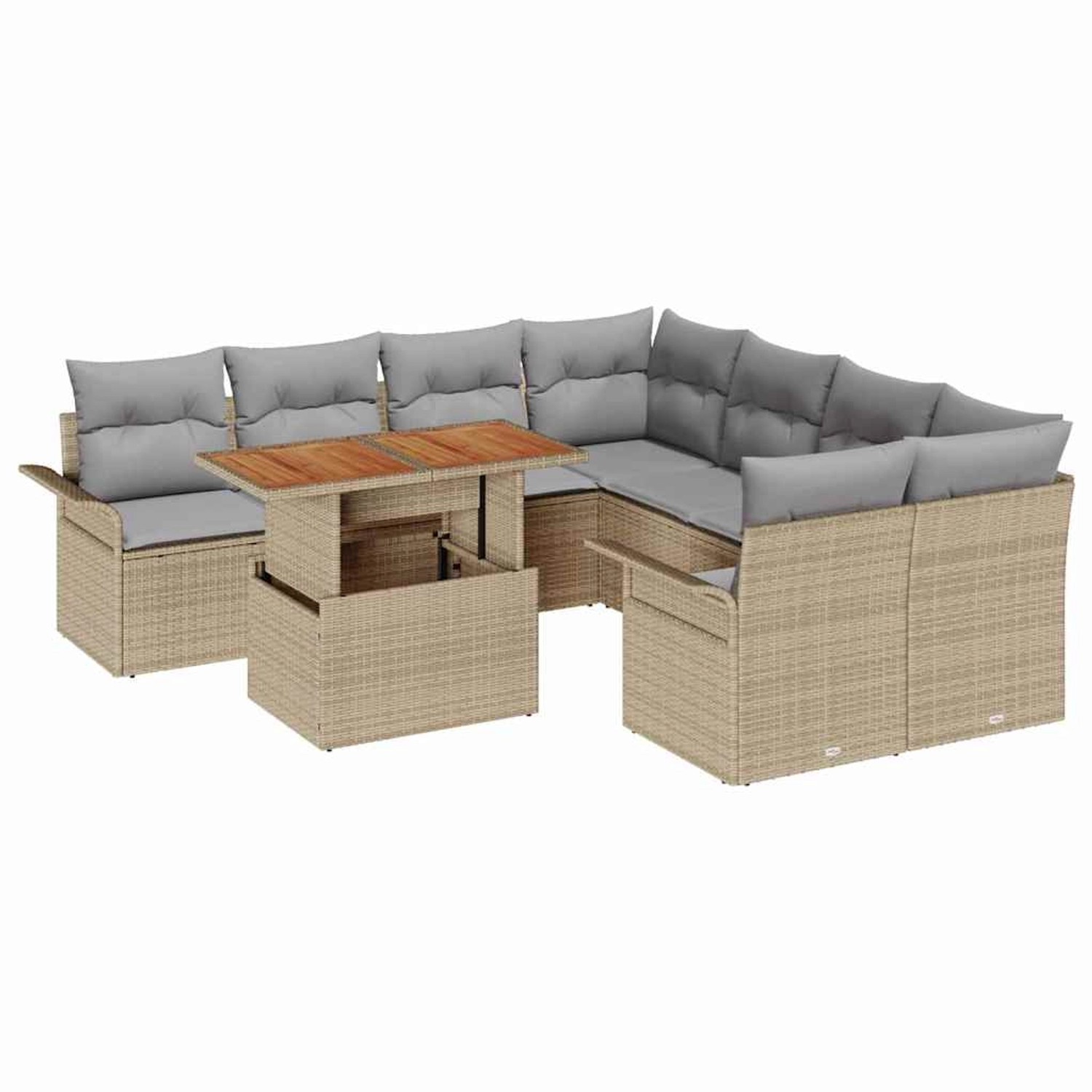 vidaXL Garten-Sofa-Set mit Speicher 9-Tlg Beige Poly Rattan 3358051 vidaXL Garten-Sofa-Set mit Speicher 9-Tlg Beige Poly Rattan 3358051 von VIDAXL