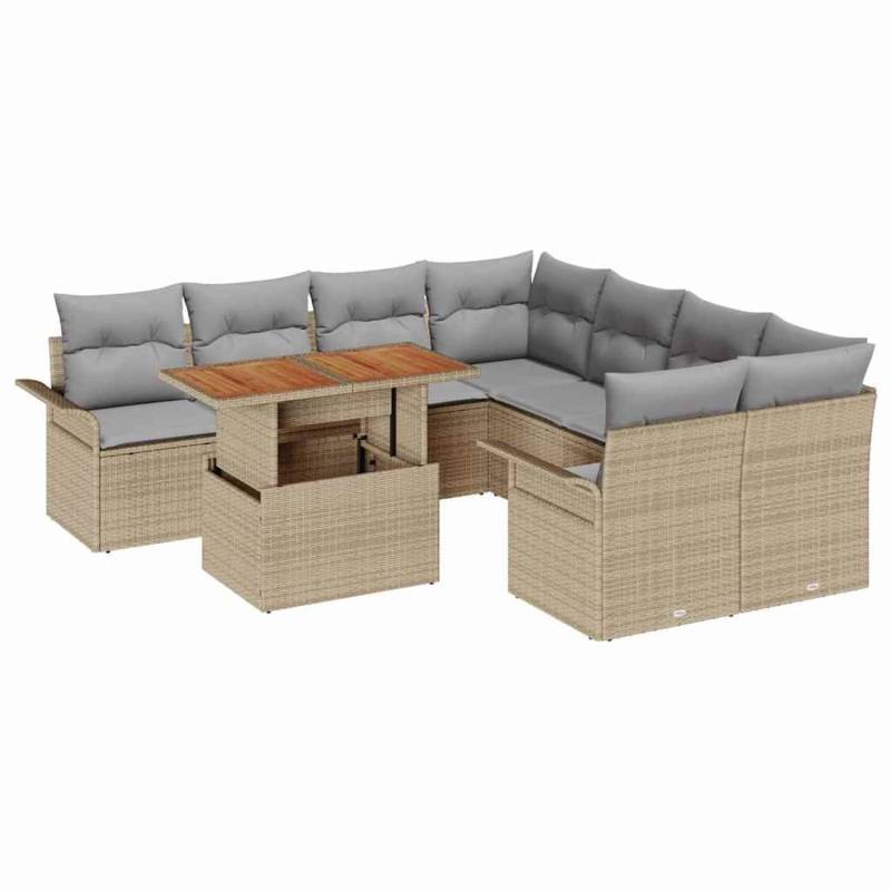 vidaXL Garten-Sofa-Set mit Speicher 9-Tlg Beige Poly Rattan 3358051 vidaXL Garten-Sofa-Set mit Speicher 9-Tlg Beige Poly Rattan 3358051 von VIDAXL