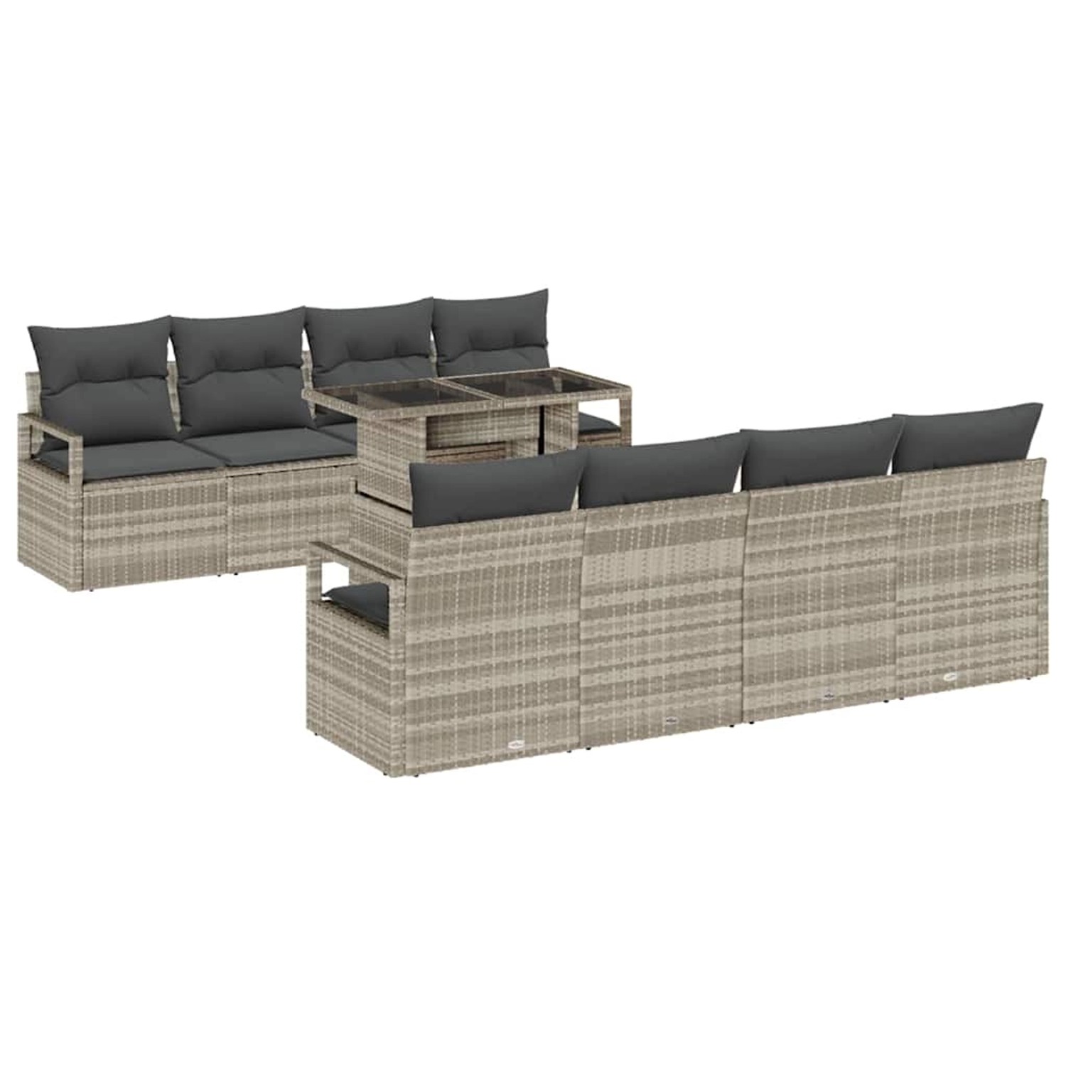 vidaXL Garten-Sofa-Set mit Speicher 9-Tlg Hellgrau Poly Rattan 3357525 vidaXL Garten-Sofa-Set mit Speicher 9-Tlg Hellgrau Poly Rattan 3357525 von VIDAXL