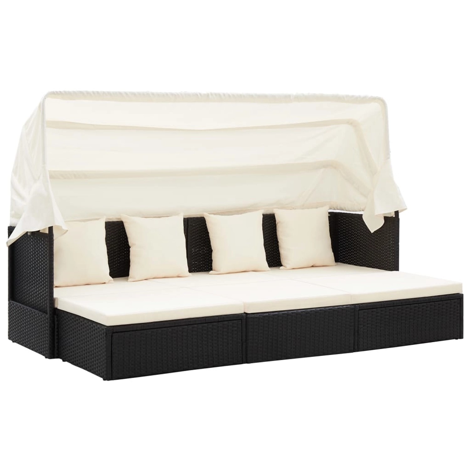 VidaXL Garten-Sonneninsel mit Dach Schwarz Poly Rattan VidaXL Garten-Sonneninsel mit Dach Schwarz Poly Rattan von VIDAXL