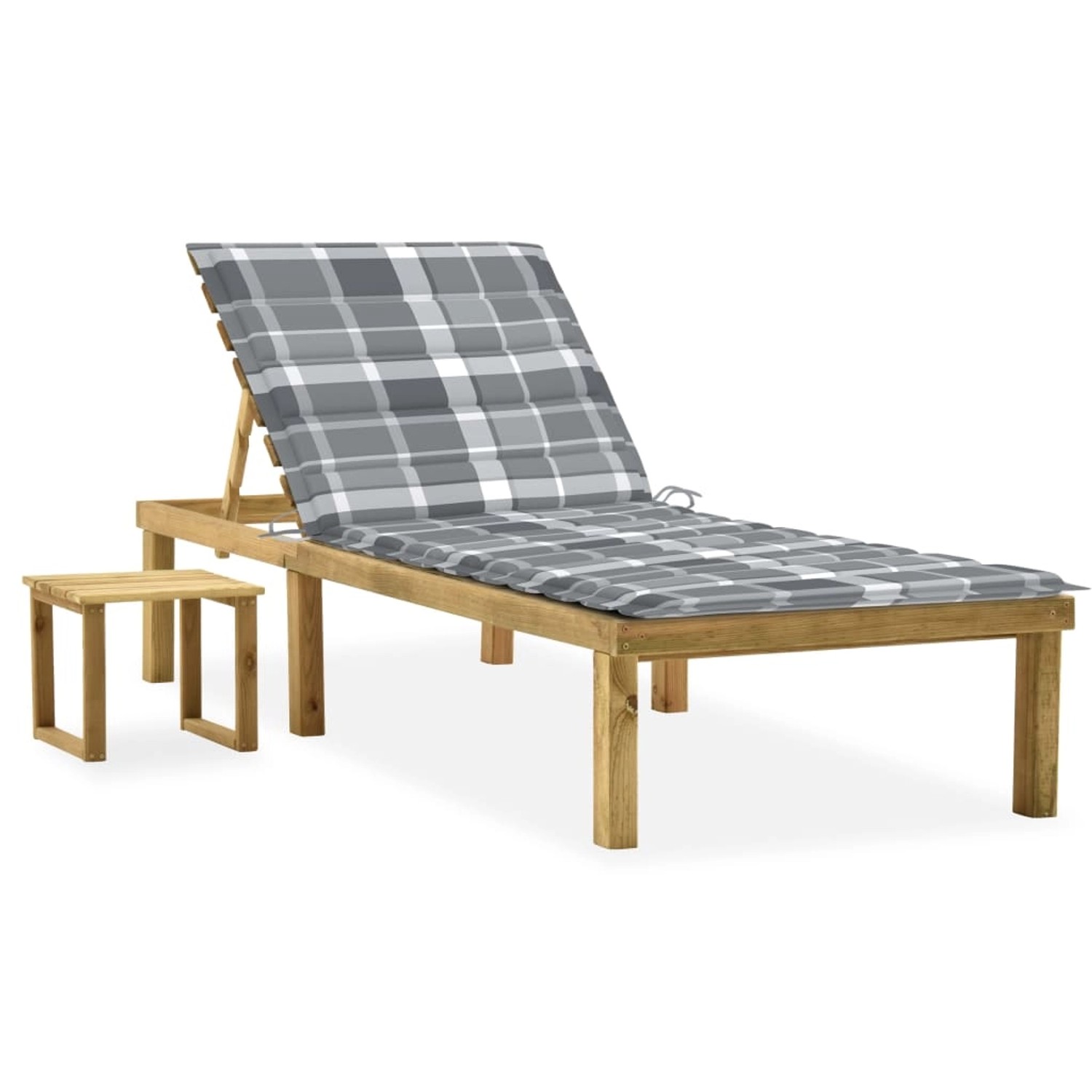 VidaXL Garten-Sonnenliege cm mit Tisch und Auflage Kiefer Imprägniert 200 x 70 x 31,5-77 VidaXL Garten-Sonnenliege cm mit Tisch und Auflage Kiefer Imprägniert 200 x 70 x 31,5-77 von VIDAXL